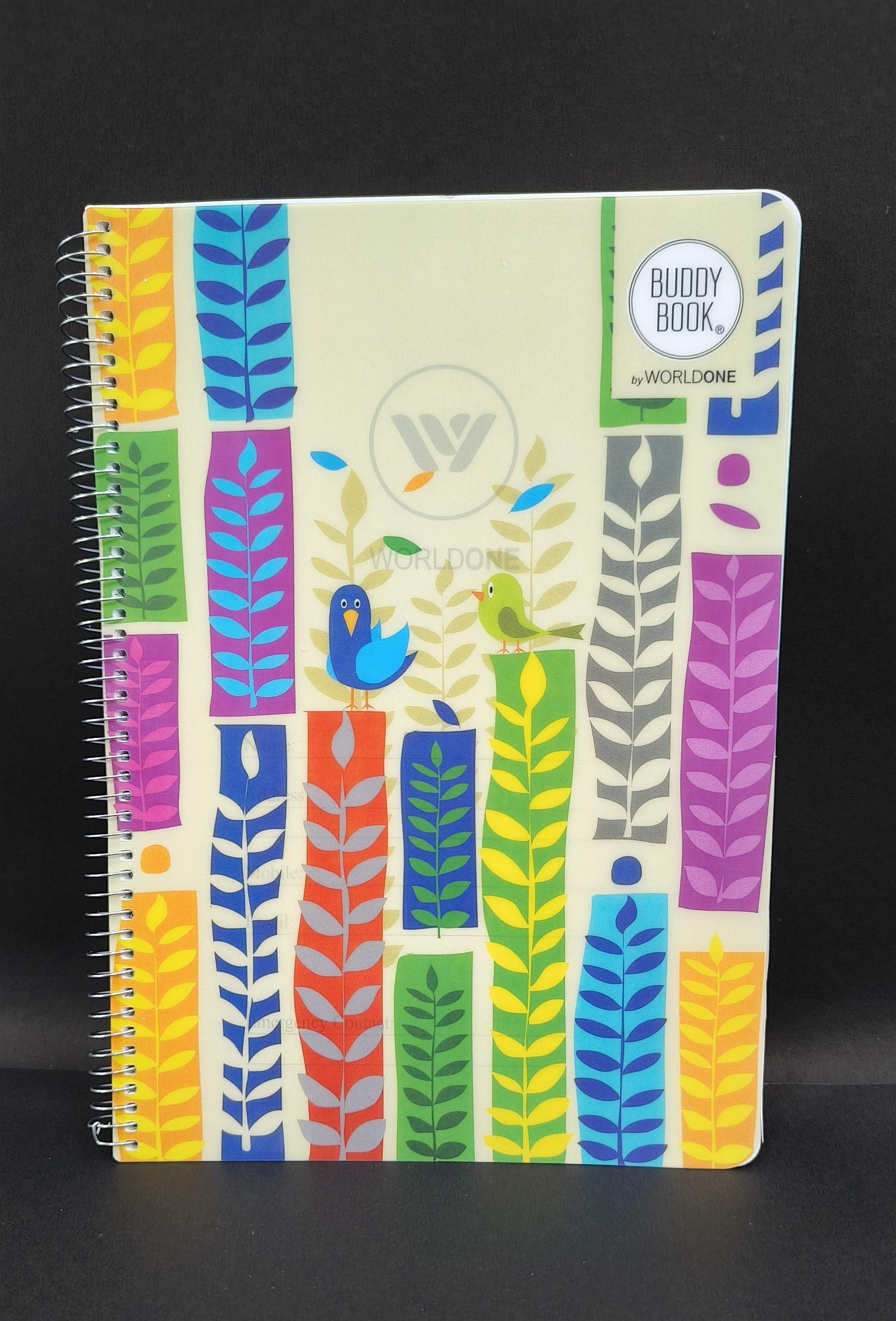 Worldone 6 Subject Spiral Notebook with Designer cover as per availability, 300 Eco friendly Pages, Spiral Binding, Soft Cover, WPP1400 - KtoY