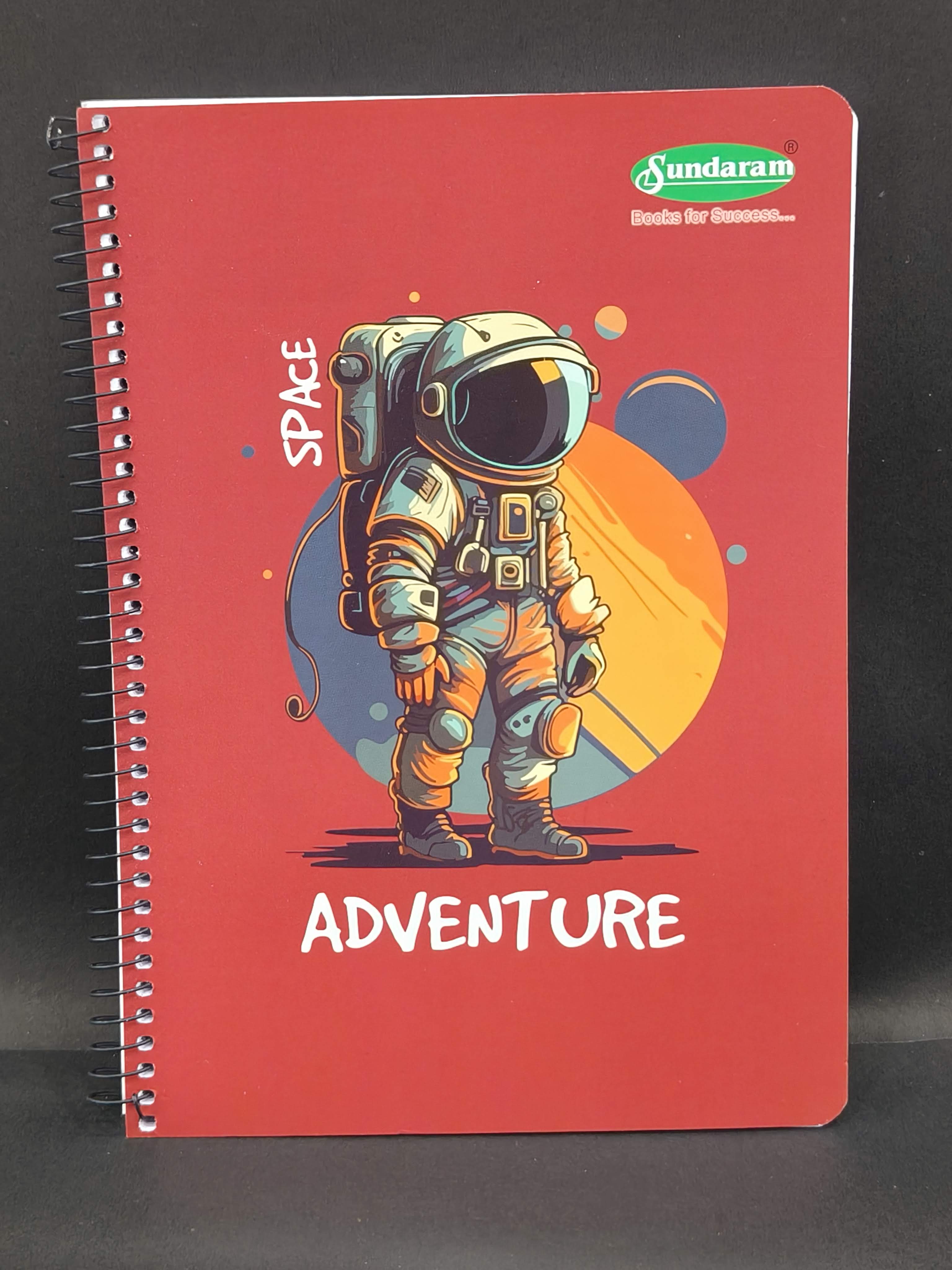 Sundaram | A4 Spiral Book | Spiral Bound | 300 Pages | 21 x 29.7 cm | Ruled | Pack of 1 | Assorted Designs & Colors - KtoY