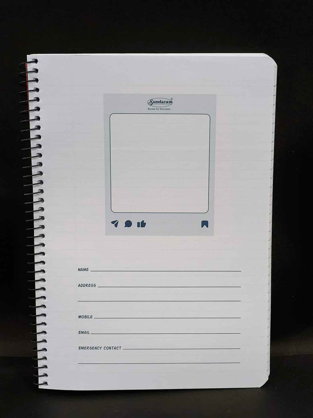 Sundaram | A4 Spiral Book | Spiral Bound | 300 Pages | 21 x 29.7 cm | Ruled | Pack of 1 | Assorted Designs & Colors - KtoY