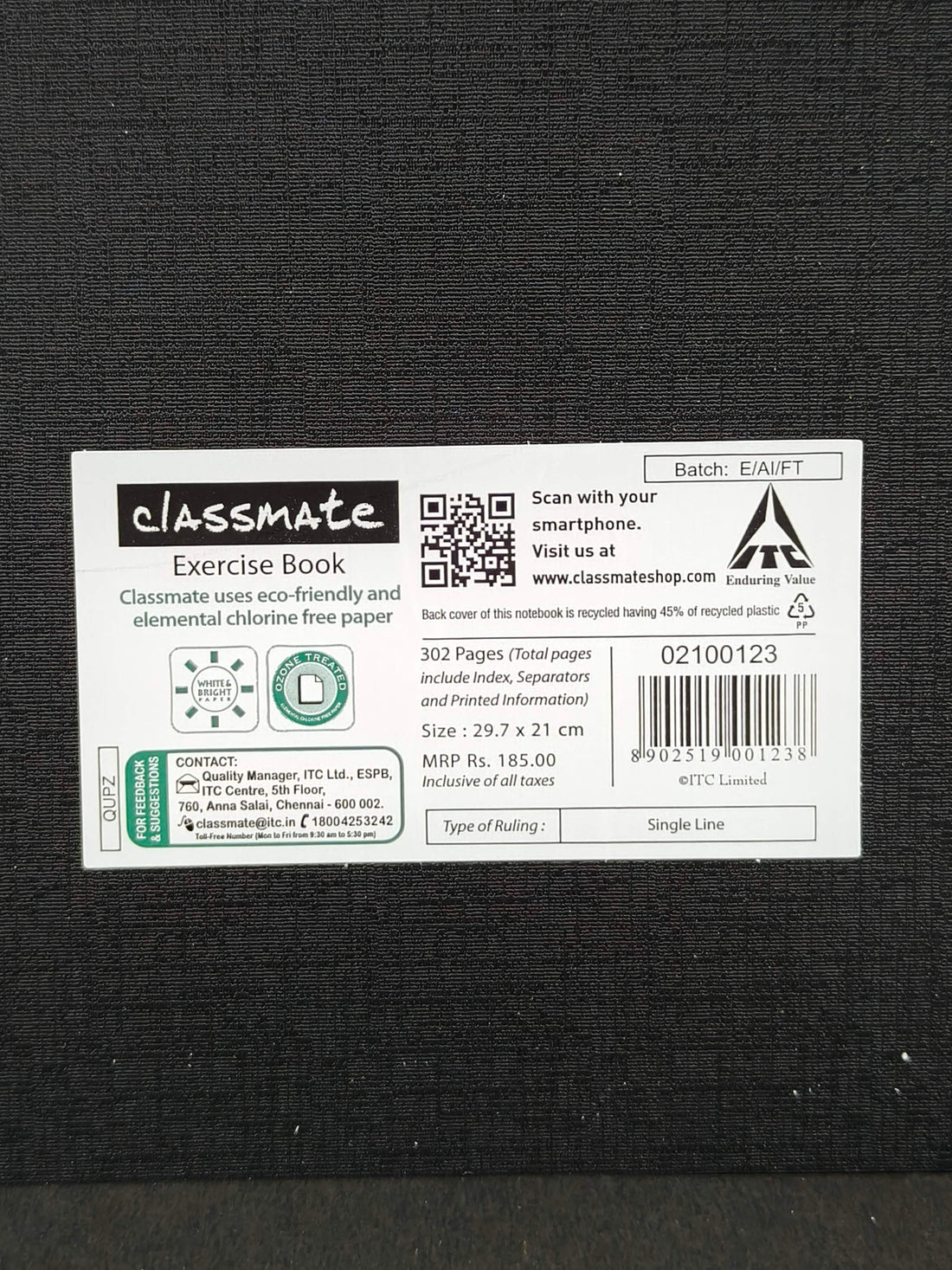 Classmate Pulse 6 Subject Spiral Notebook - 302 Pages | Single Line | Spiral Bound Notebook | Soft Cover | Pack of 3 - KtoY