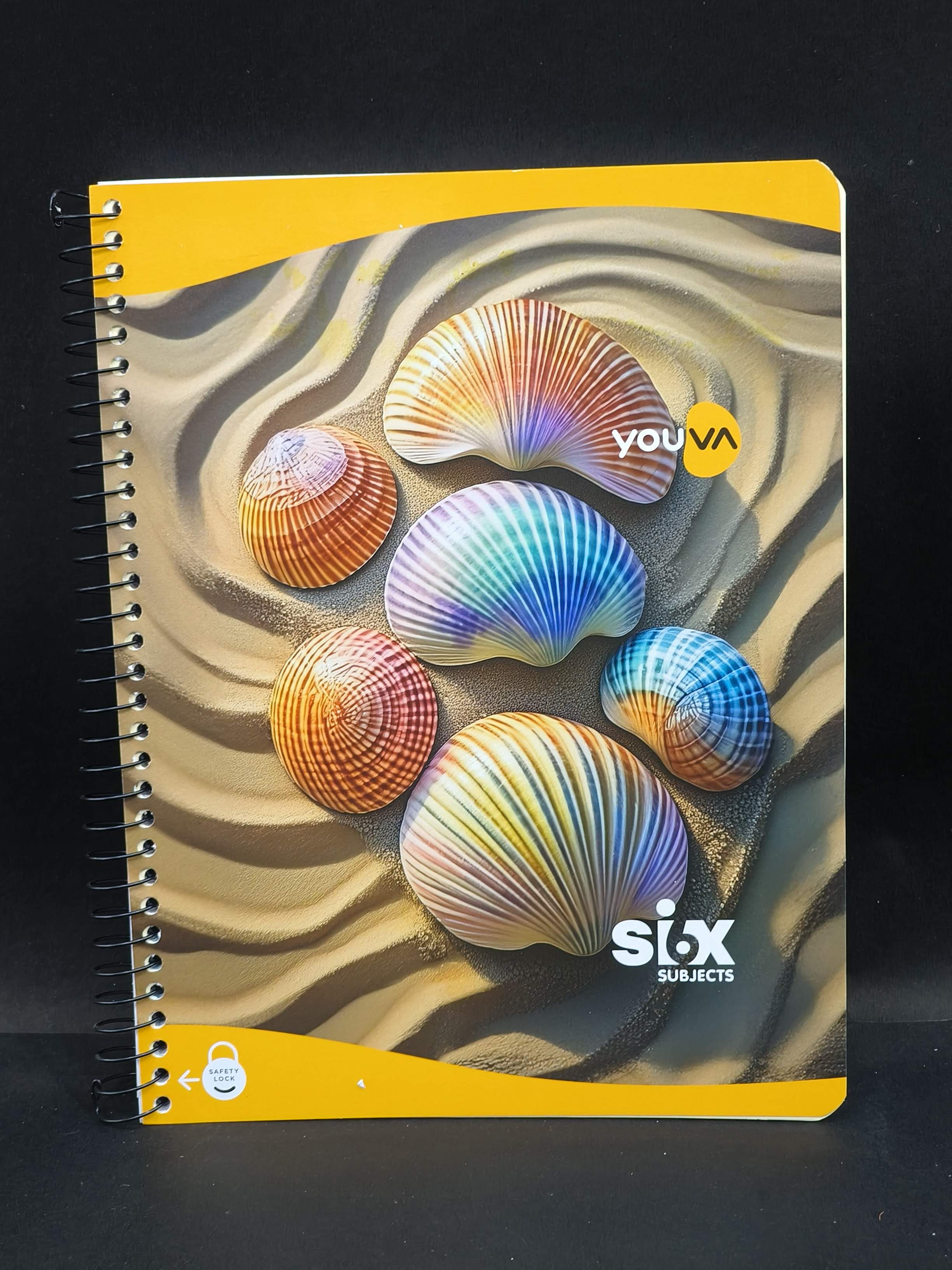 Navneet Youva | Six Subject Spiral Book | Spiral Bound | 300 Pages | 20.3 x 26.7 cm | Ruled | Pack of 1 | Assorted Designs & Colors - KtoY
