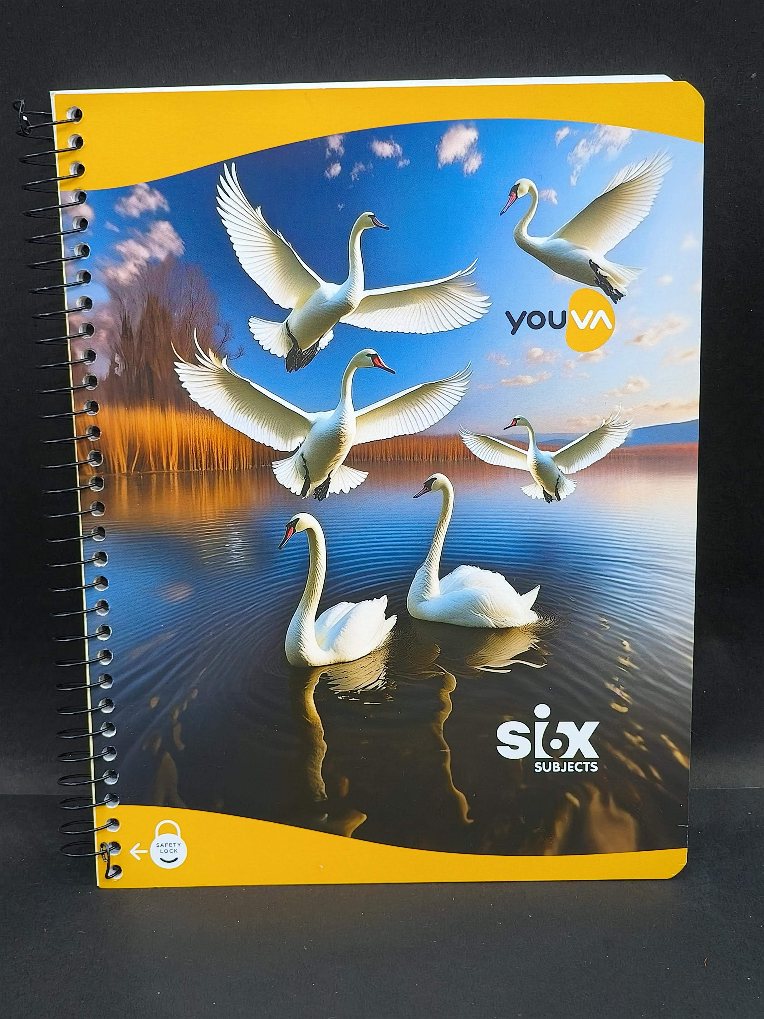 Navneet Youva | Six Subject Spiral Book | Spiral Bound | 300 Pages | 20.3 x 26.7 cm | Ruled | Pack of 1 | Assorted Designs & Colors - KtoY