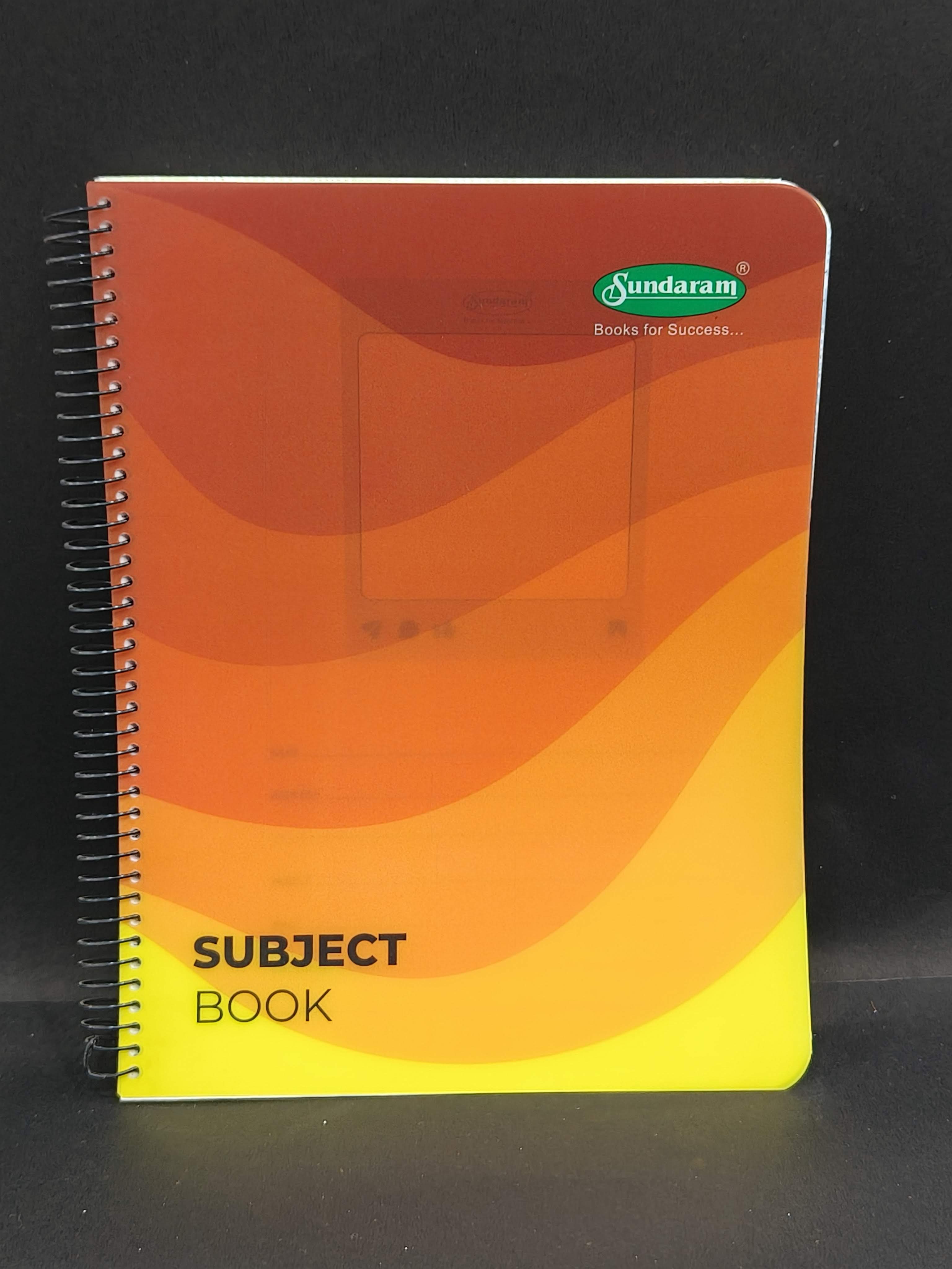 Sundaram | Six Subject Spiral Book | Spiral Bound | 300 Pages | 20.3 x 26.7 cm | Ruled | Pack of 1 | Assorted Designs & Colors - KtoY