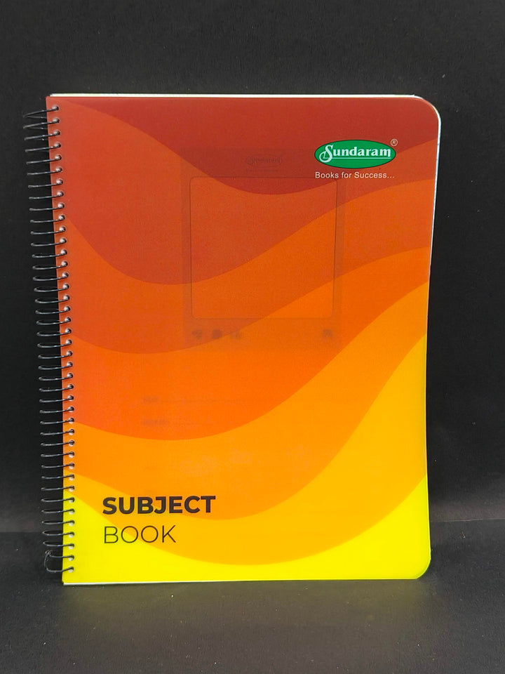 Sundaram | Six Subject Spiral Book | Spiral Bound | 300 Pages | 20.3 x 26.7 cm | Ruled | Pack of 1 | Assorted Designs & Colors