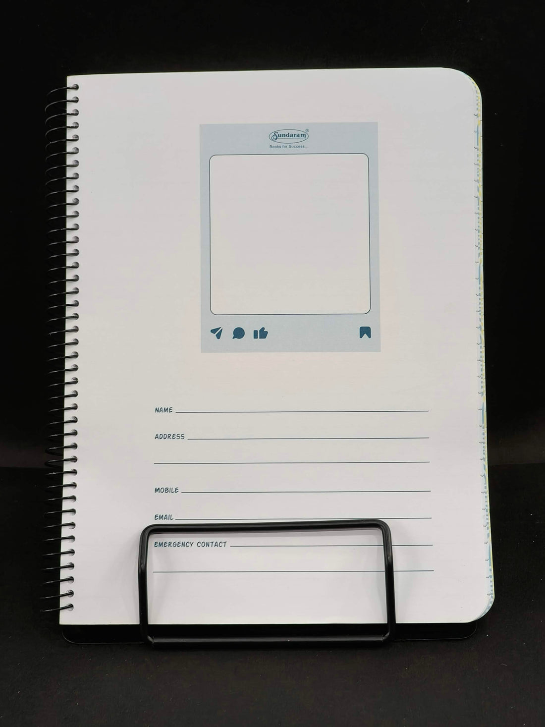 Sundaram | Six Subject Spiral Book | Spiral Bound | 300 Pages | 20.3 x 26.7 cm | Ruled | Pack of 1 | Assorted Designs & Colors - KtoY
