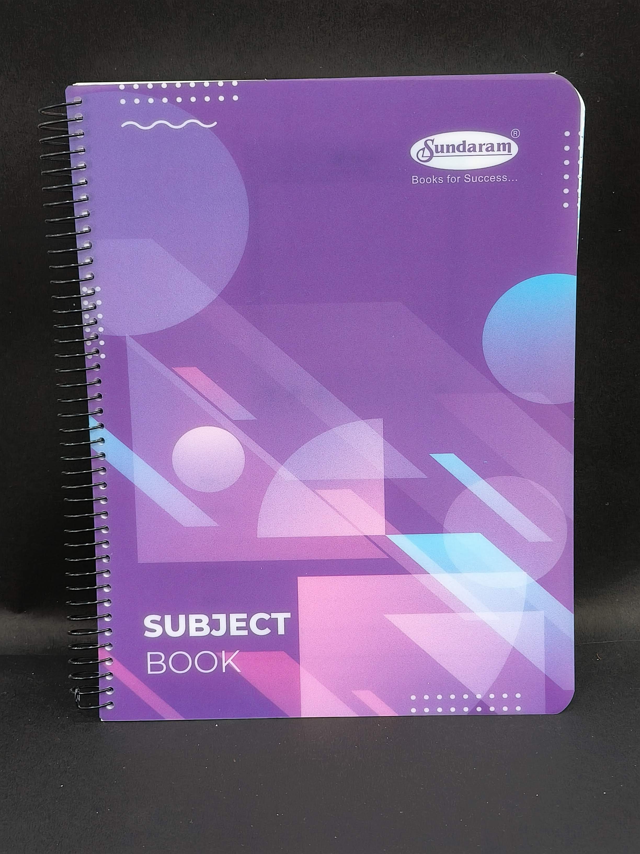 Sundaram | Six Subject Spiral Book | Spiral Bound | 300 Pages | 20.3 x 26.7 cm | Ruled | Pack of 1 | Assorted Designs & Colors - KtoY