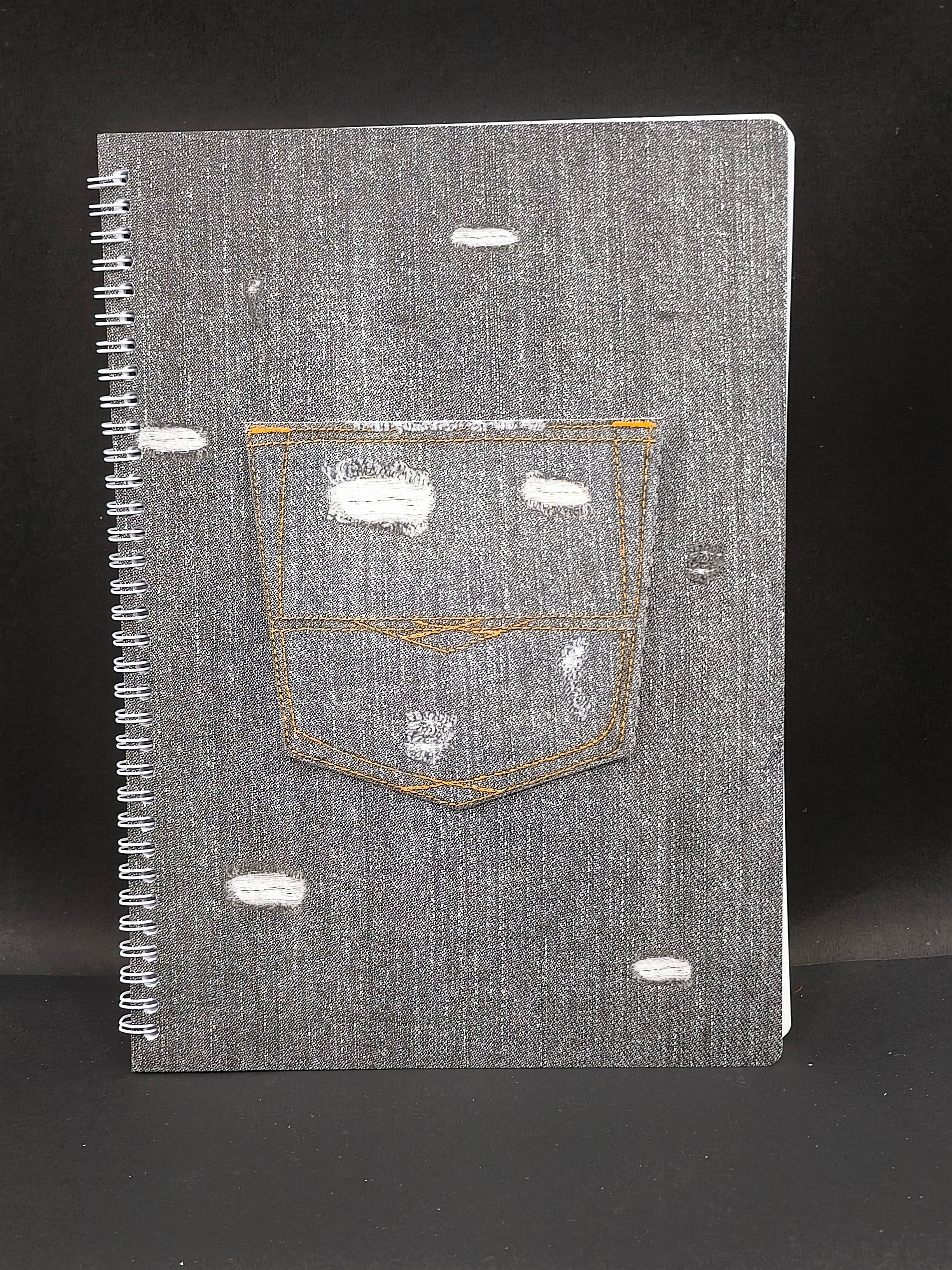 Navneet Youva | Denim Series Spiral Bound | Denim Series Spiral Book | 21x29.7 cm | Single Line | 172 Pages | Pack of 3 | Assorted Designs & Colors - KtoY