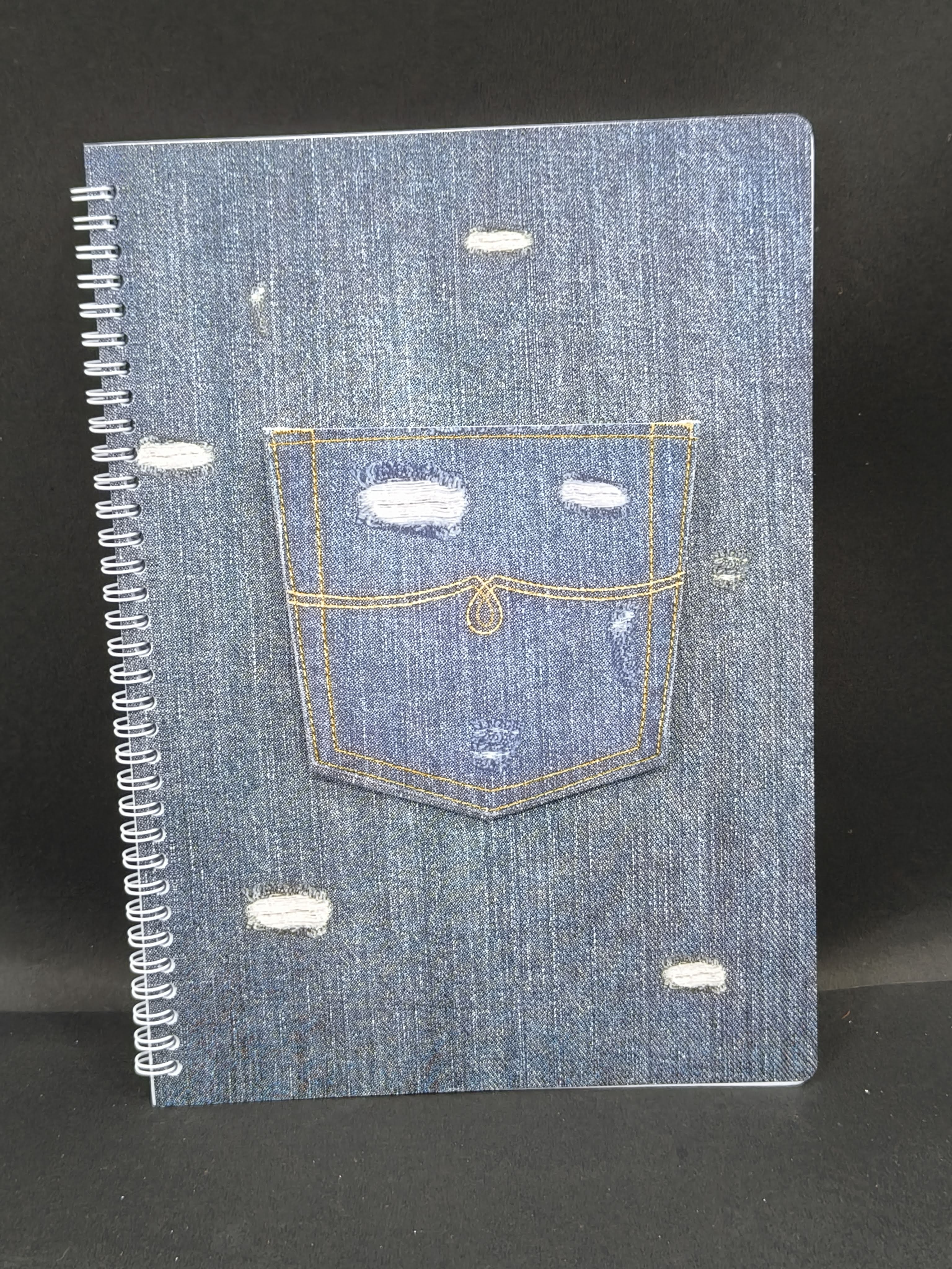 Navneet Youva | Denim Series Spiral Bound | Denim Series Spiral Book | 21x29.7 cm | Single Line | 172 Pages | Pack of 3 | Assorted Designs & Colors - KtoY