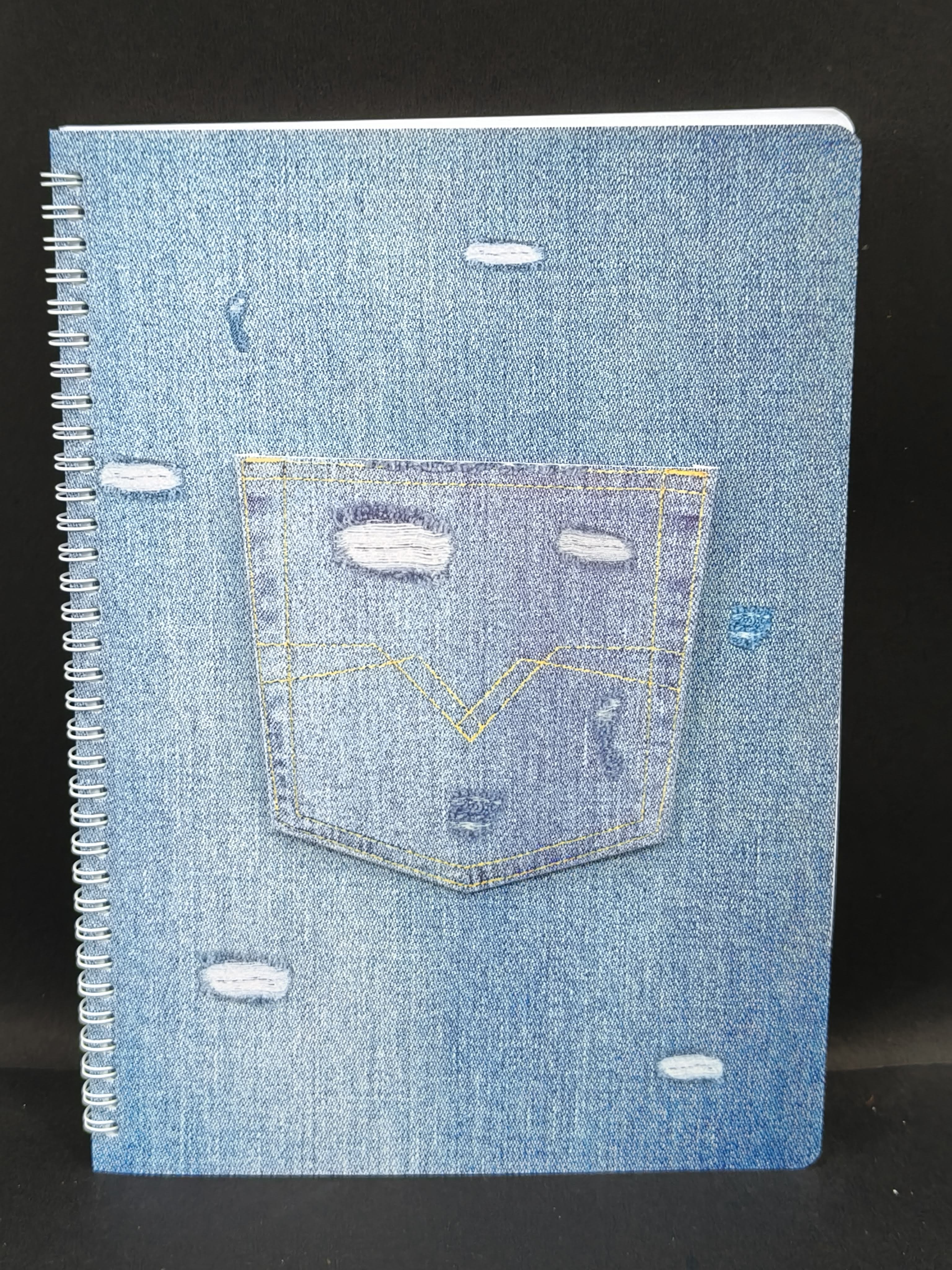 Navneet Youva | Denim Series Spiral Bound | Denim Series Spiral Book | 21x29.7 cm | Single Line | 172 Pages | Pack of 3 | Assorted Designs & Colors - KtoY