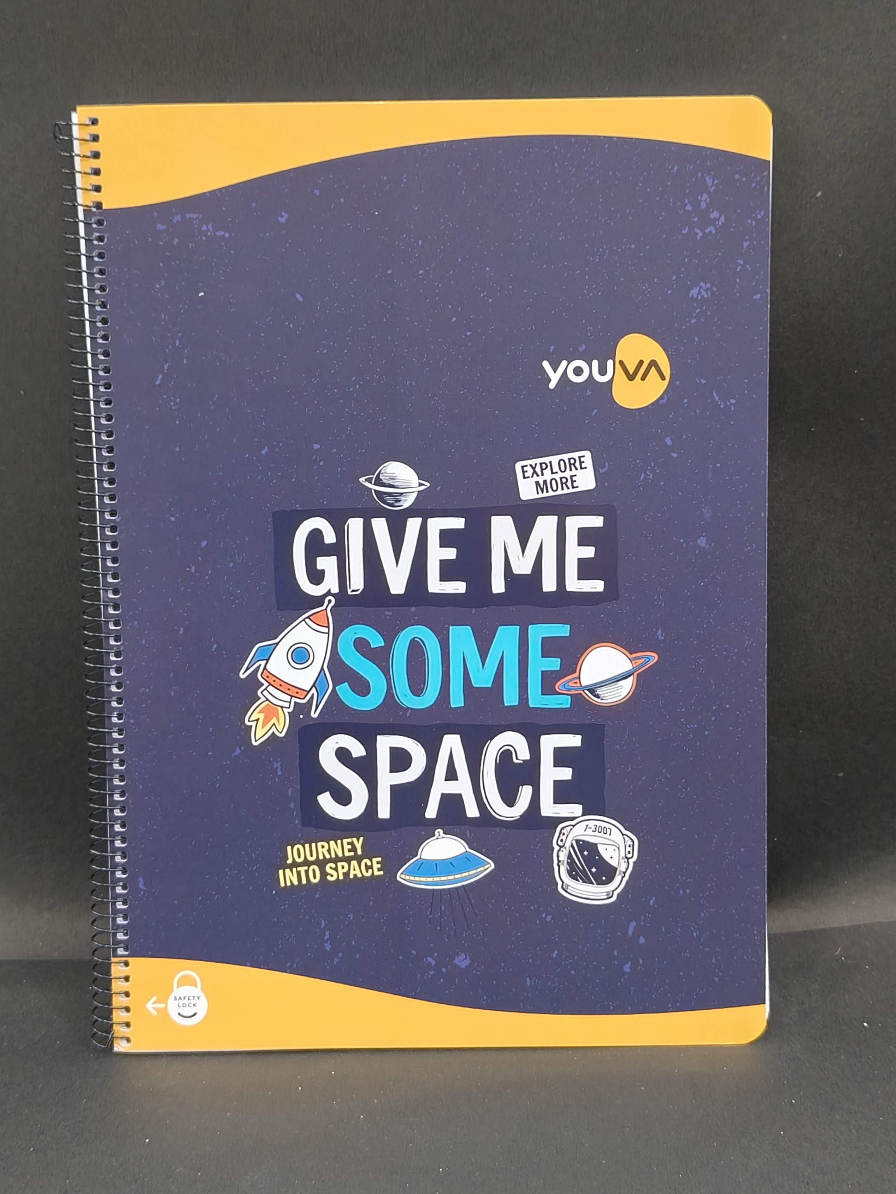 Navneet Youva | Spiral Bound | Spiral Book | 21x29.7 cm | Single Line | 172 Pages | Pack of 3 | Assorted Designs & Colors - KtoY