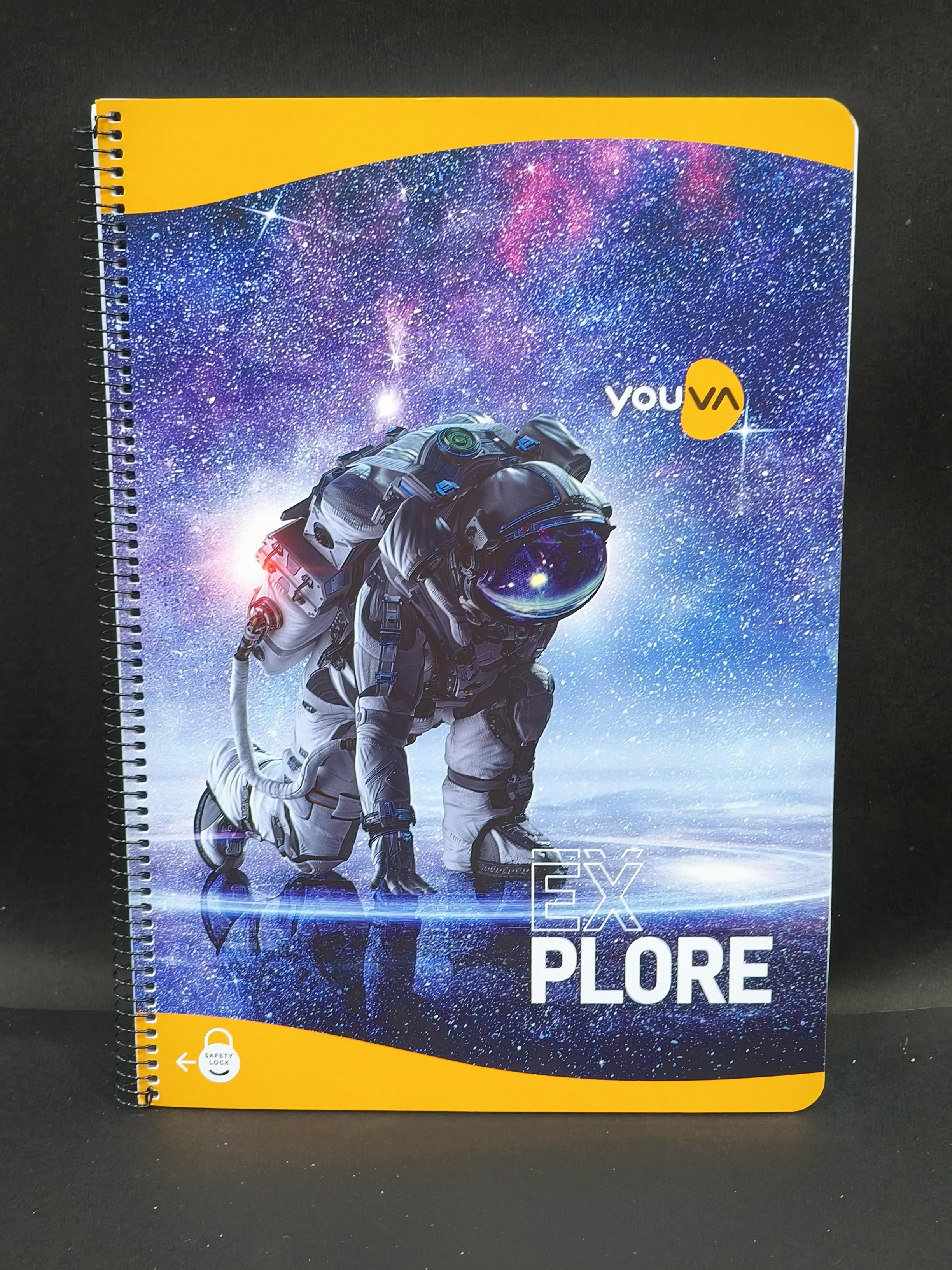 Navneet Youva | Spiral Bound | Spiral Book | 21x29.7 cm | Single Line | 172 Pages | Pack of 3 | Assorted Designs & Colors - KtoY