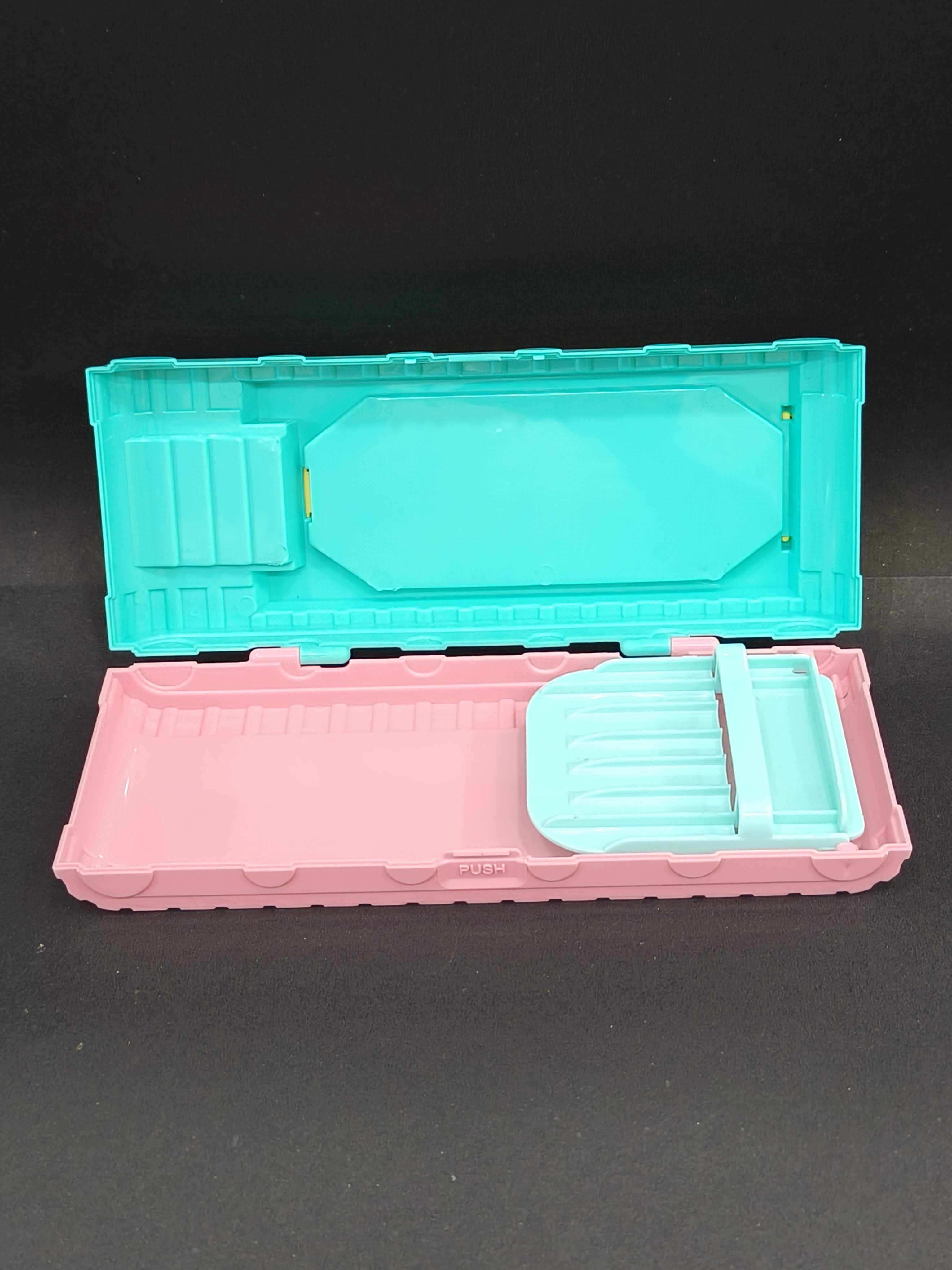 Tank Shape Pencil Case | Dual Compartment Design | Cartoon Character Design | Themed Plastic Stationery Box for Kids Boys Girls | Birthday Return Gift