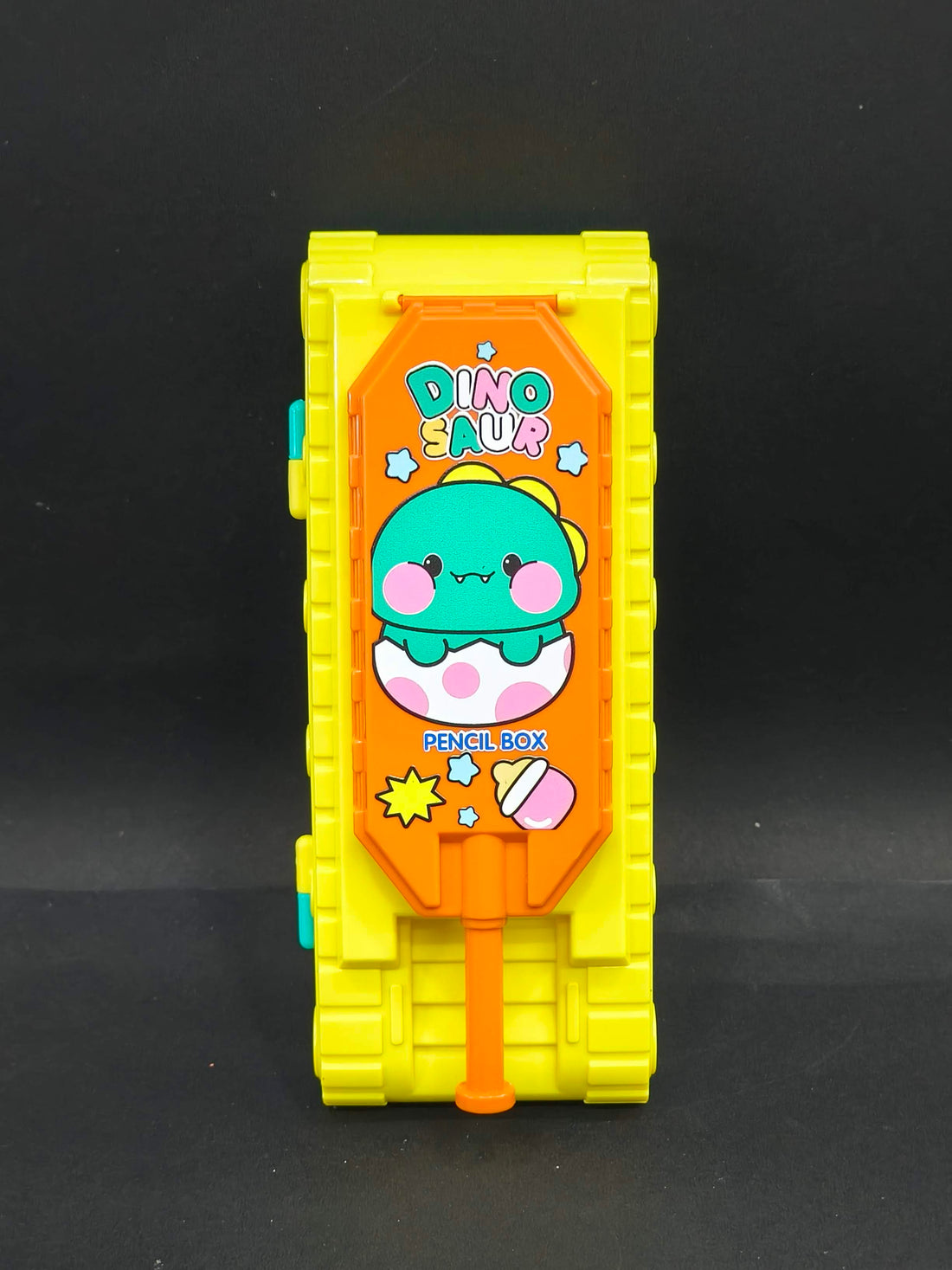 Tank Shape Pencil Case | Dual Compartment Design | Cartoon Character Design | Themed Plastic Stationery Box for Kids Boys Girls | Birthday Return Gift