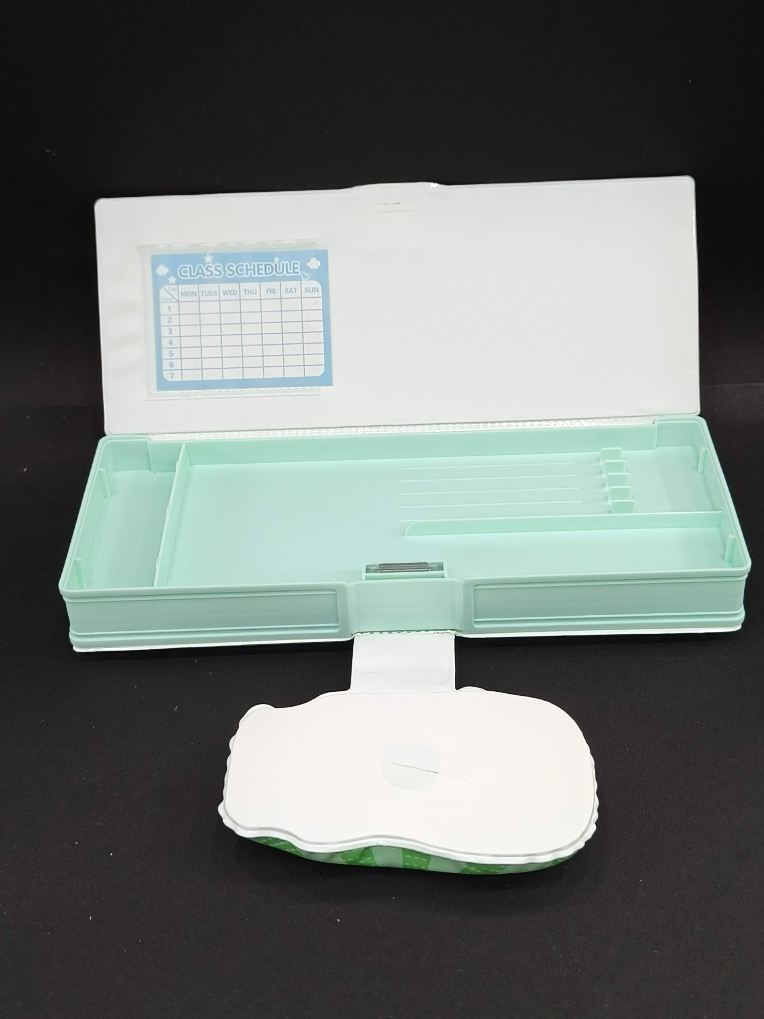 Magnetic Pencil Box Set | Dual Compartment Design | Pop-Up Feature with Built-in Sharpener | Cartoon Character Design