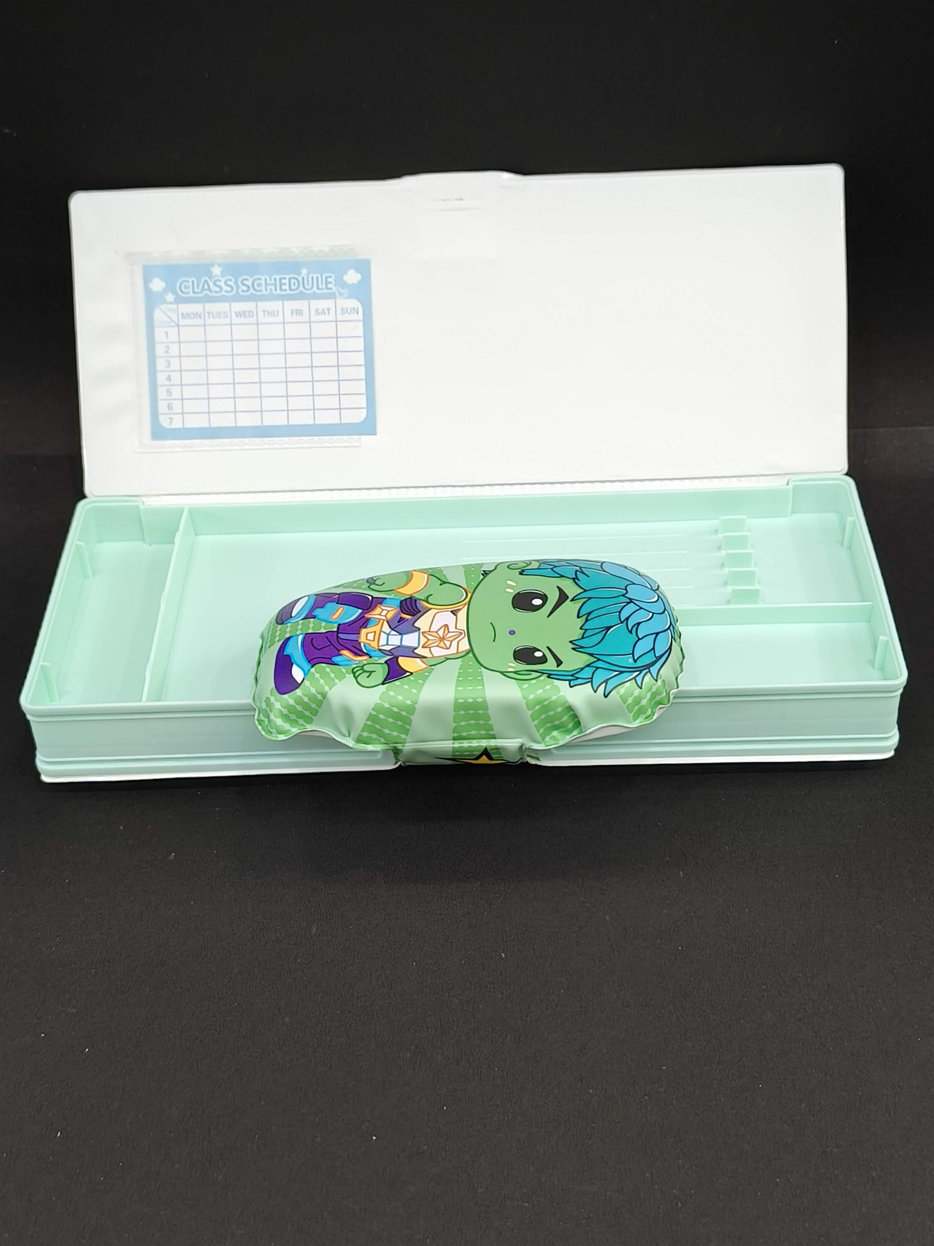 Magnetic Pencil Box Set | Dual Compartment Design | Pop-Up Feature with Built-in Sharpener | Cartoon Character Design