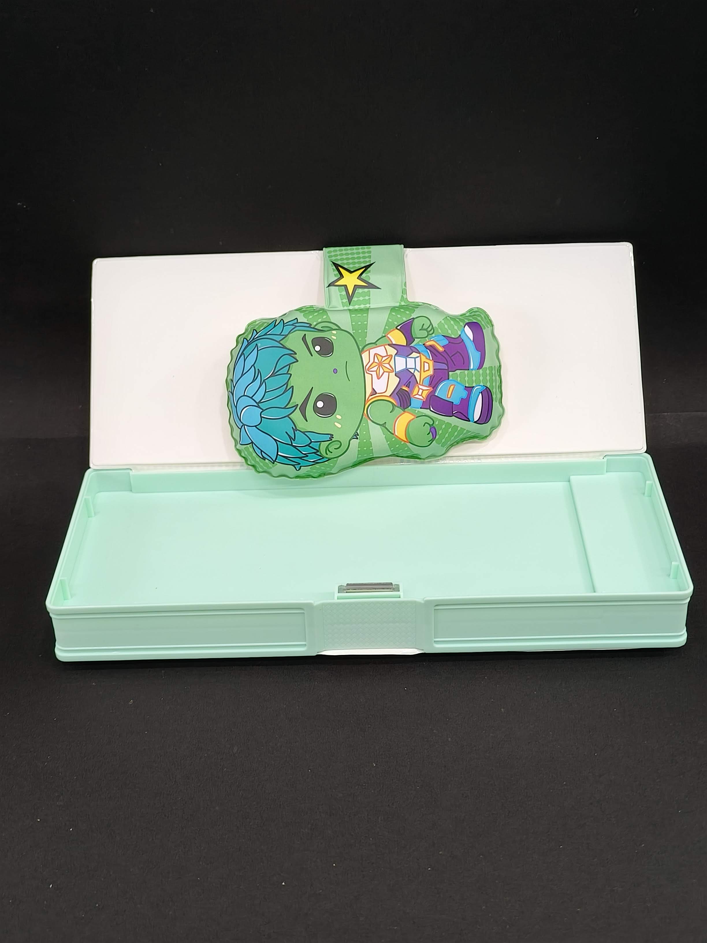Magnetic Pencil Box Set | Dual Compartment Design | Pop-Up Feature with Built-in Sharpener | Cartoon Character Design