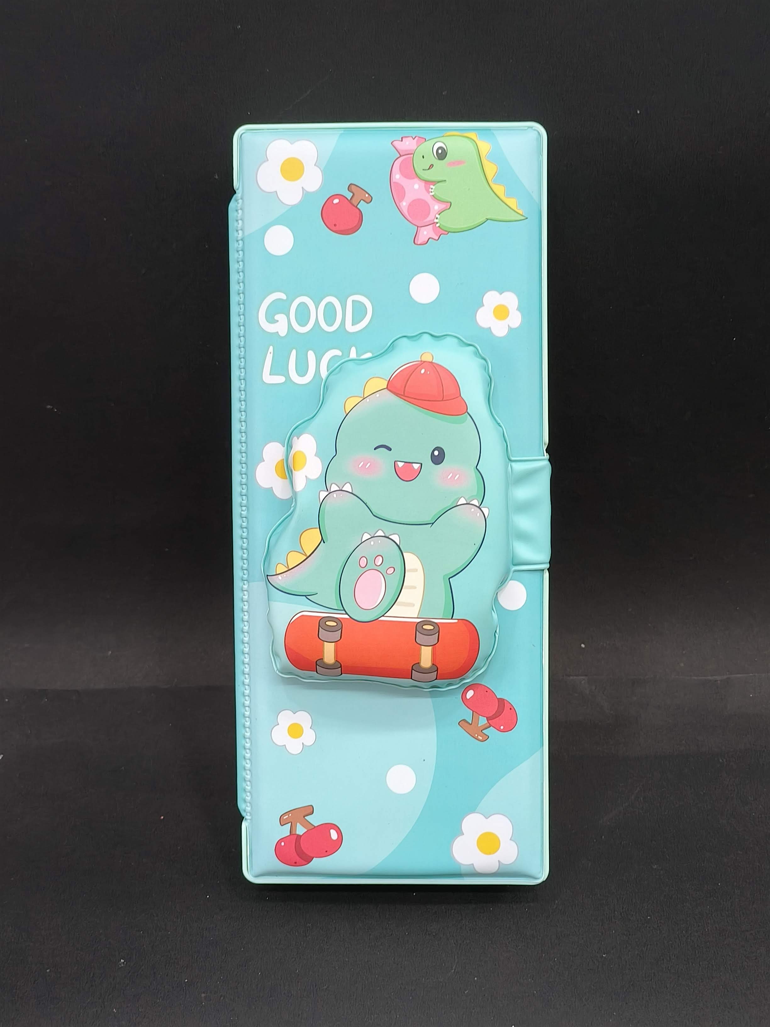 Magnetic Pencil Box Set | Dual Compartment Design | Pop-Up Feature with Built-in Sharpener | Cartoon Character Design