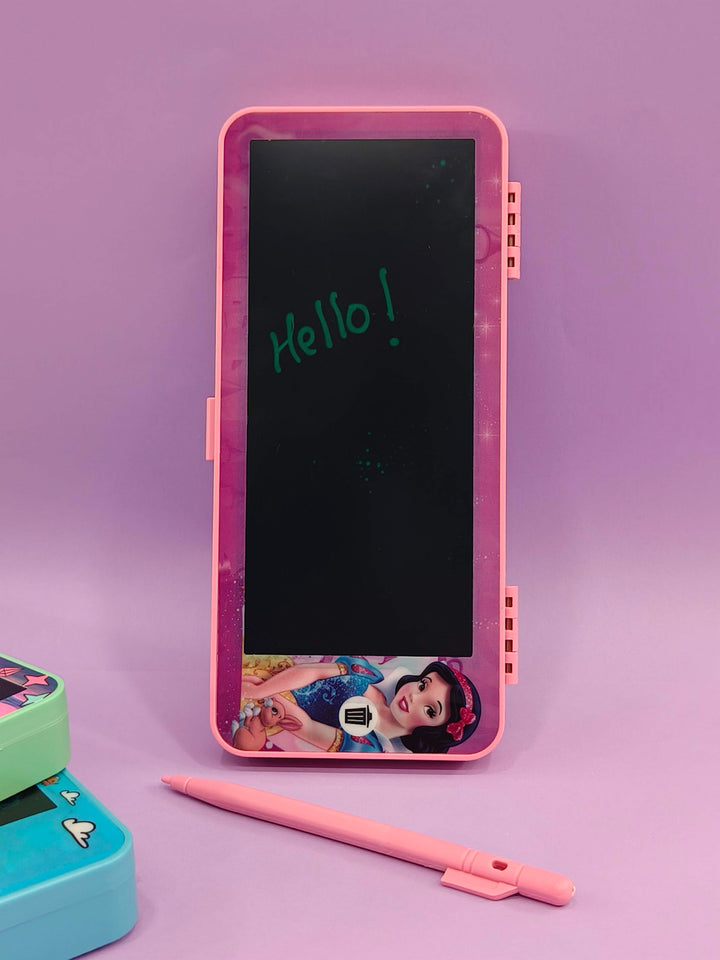 Pencil case with writting pad | Magic Slate Writing Tablet with Pencil Box | Compass Box for Boys Girls | Multifunctional with Writing Pad | Smart Stationery Organizer for Kids