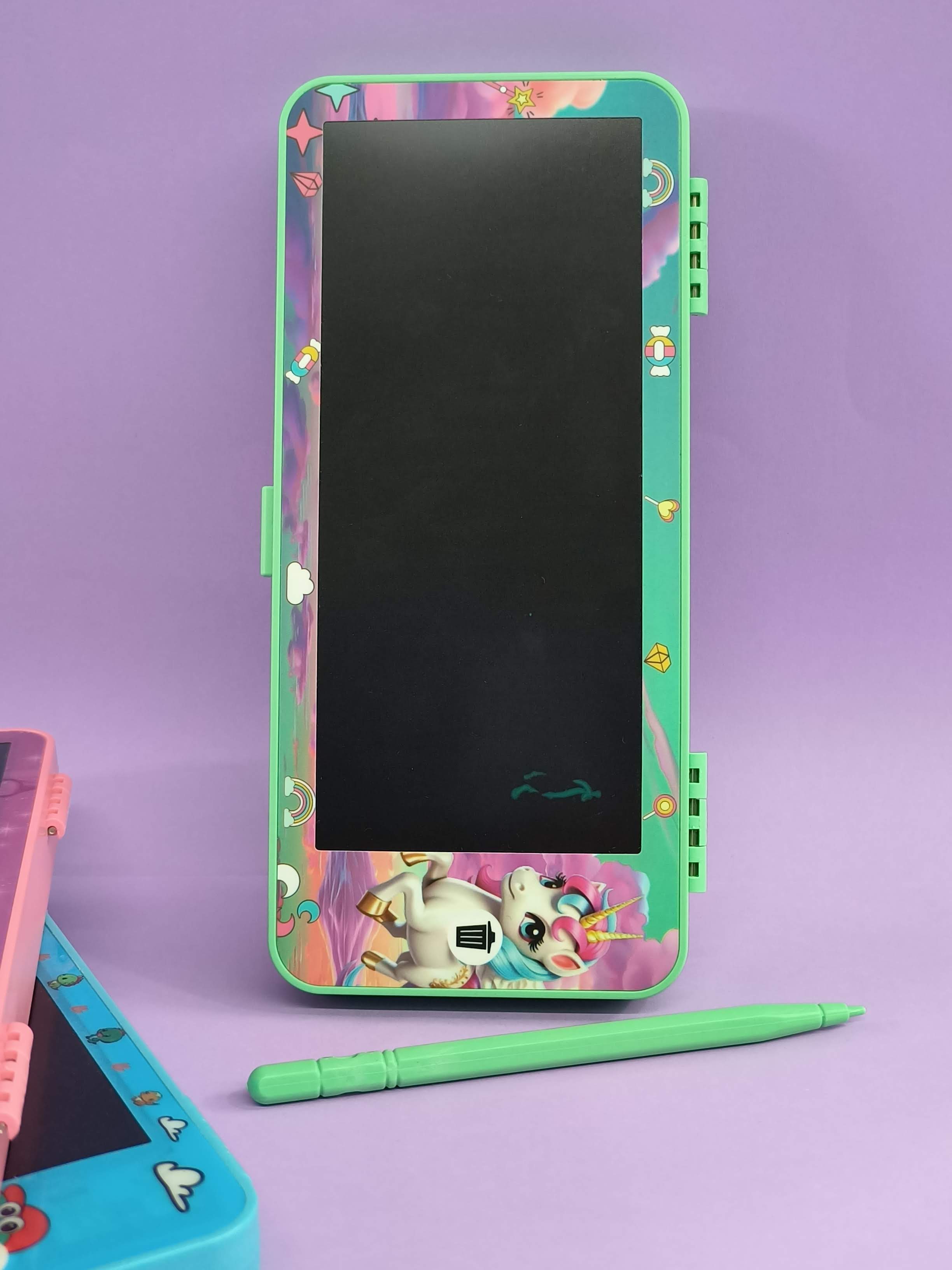 Pencil case with writting pad | Magic Slate Writing Tablet with Pencil Box | Compass Box for Boys Girls | Multifunctional with Writing Pad | Smart Stationery Organizer for Kids - KtoY