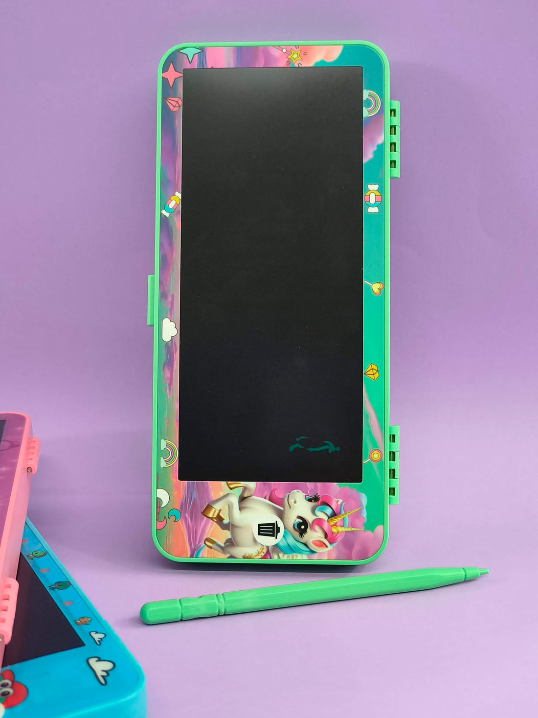 Pencil case with writting pad | Magic Slate Writing Tablet with Pencil Box | Compass Box for Boys Girls | Multifunctional with Writing Pad | Smart Stationery Organizer for Kids - KtoY