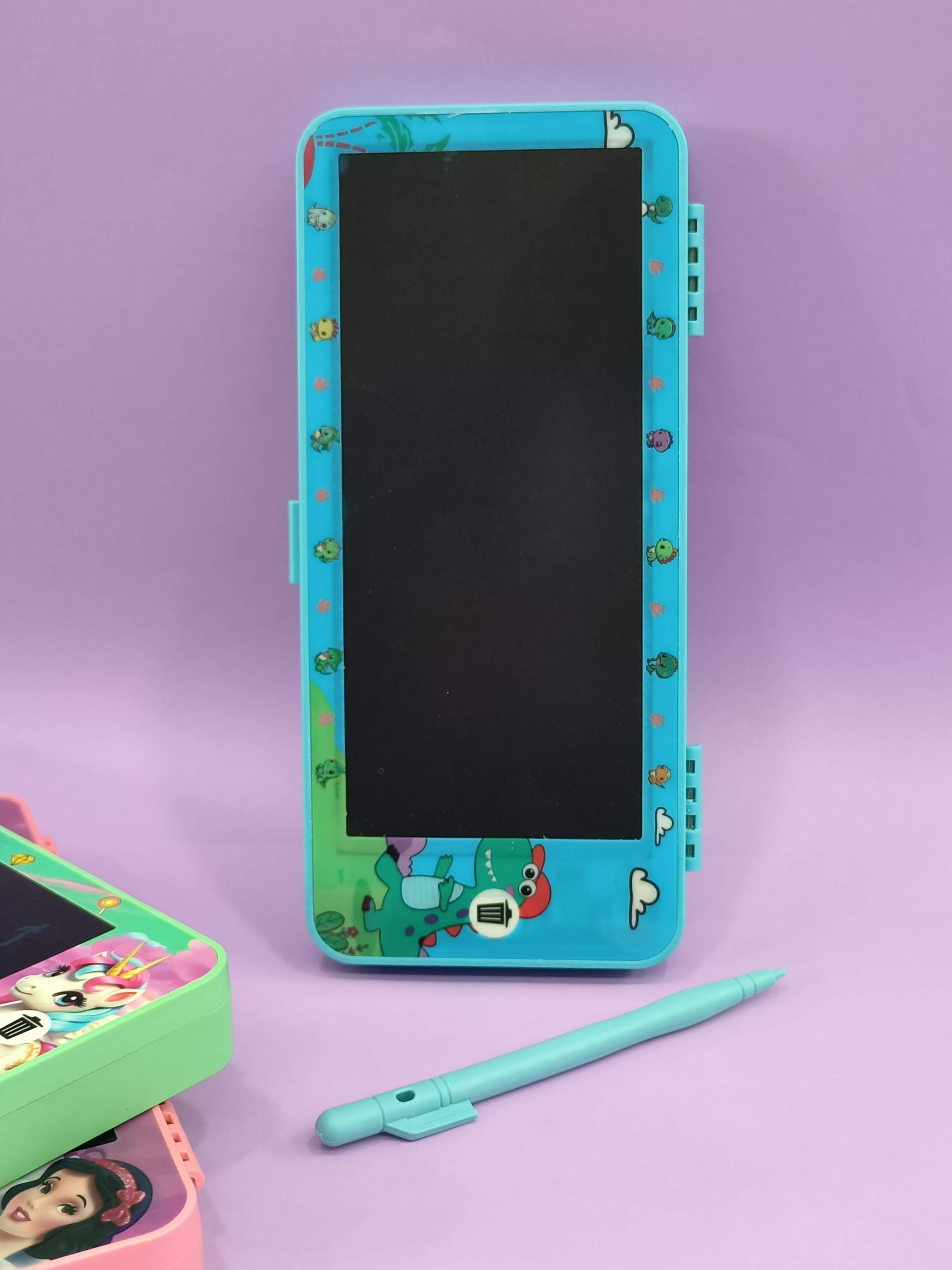 Pencil case with writting pad | Magic Slate Writing Tablet with Pencil Box | Compass Box for Boys Girls | Multifunctional with Writing Pad | Smart Stationery Organizer for Kids - KtoY