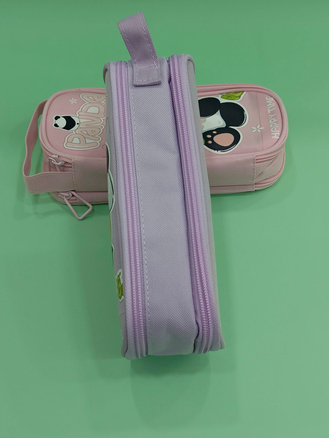 New Kid Happy Time Two Layer Six Slot Canvas Pencil Pouch | Cute Aesthetic Stationery Items Kids Case | Large Stationary Pencil Box for Boys Girls