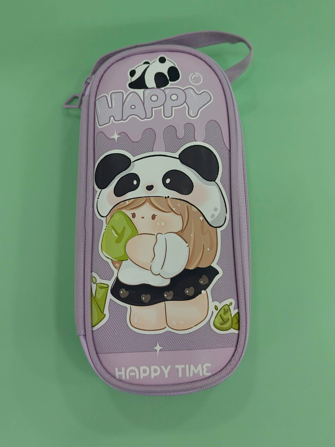 New Kid Happy Time Two Layer Six Slot Canvas Pencil Pouch | Cute Aesthetic Stationery Items Kids Case | Large Stationary Pencil Box for Boys Girls