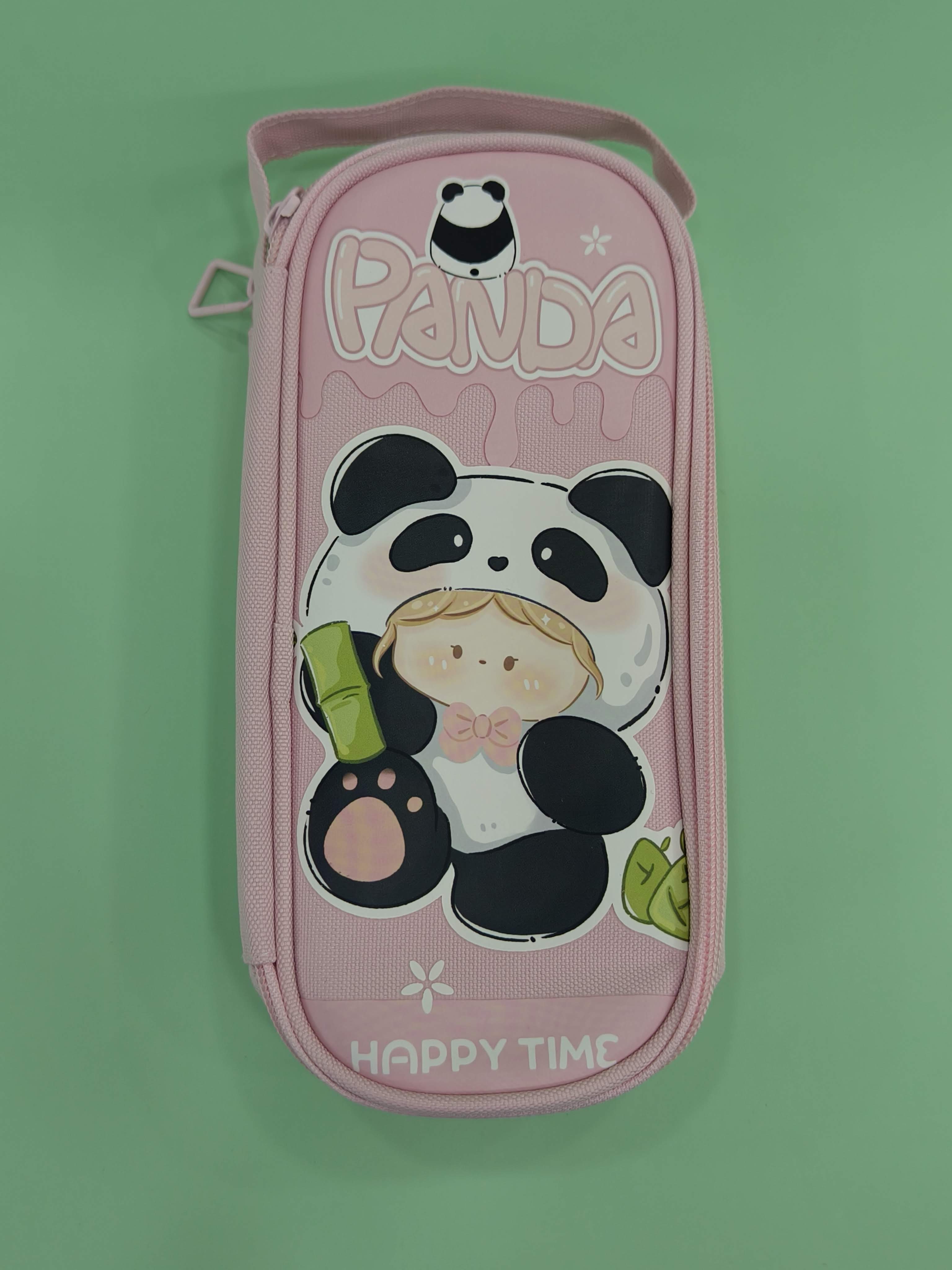 New Kid Happy Time Two Layer Six Slot Canvas Pencil Pouch | Cute Aesthetic Stationery Items Kids Case | Large Stationary Pencil Box for Boys Girls
