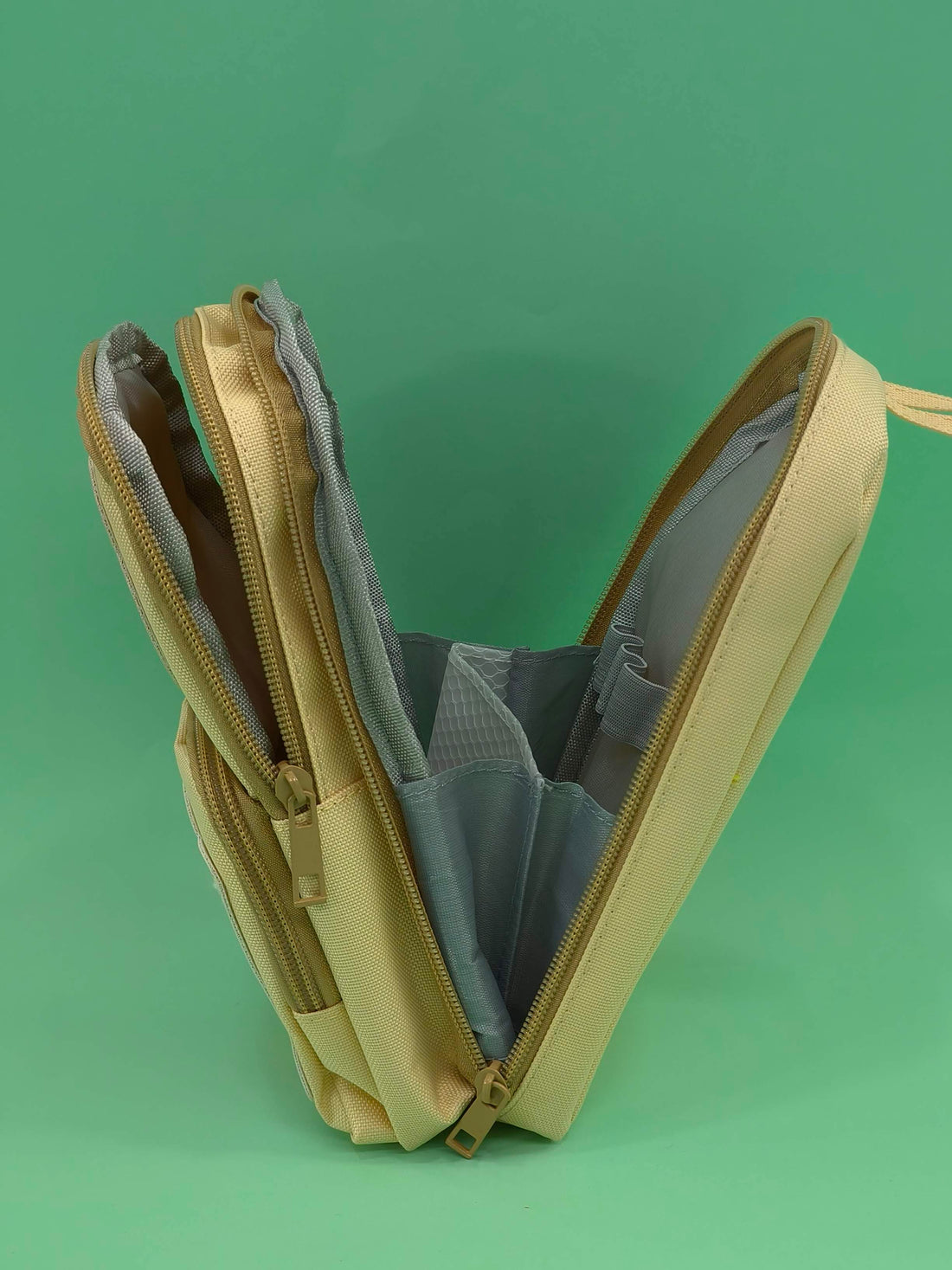 Canvas Premium Pencil Case | Hangable 6 Layer with 3 Compartment | Cute Aesthetic Pencil Case for Kids | Large Capacity Pencil Pouch for Kids | Cute Stationary Gift for Kids (Creamy Bear) - KtoY