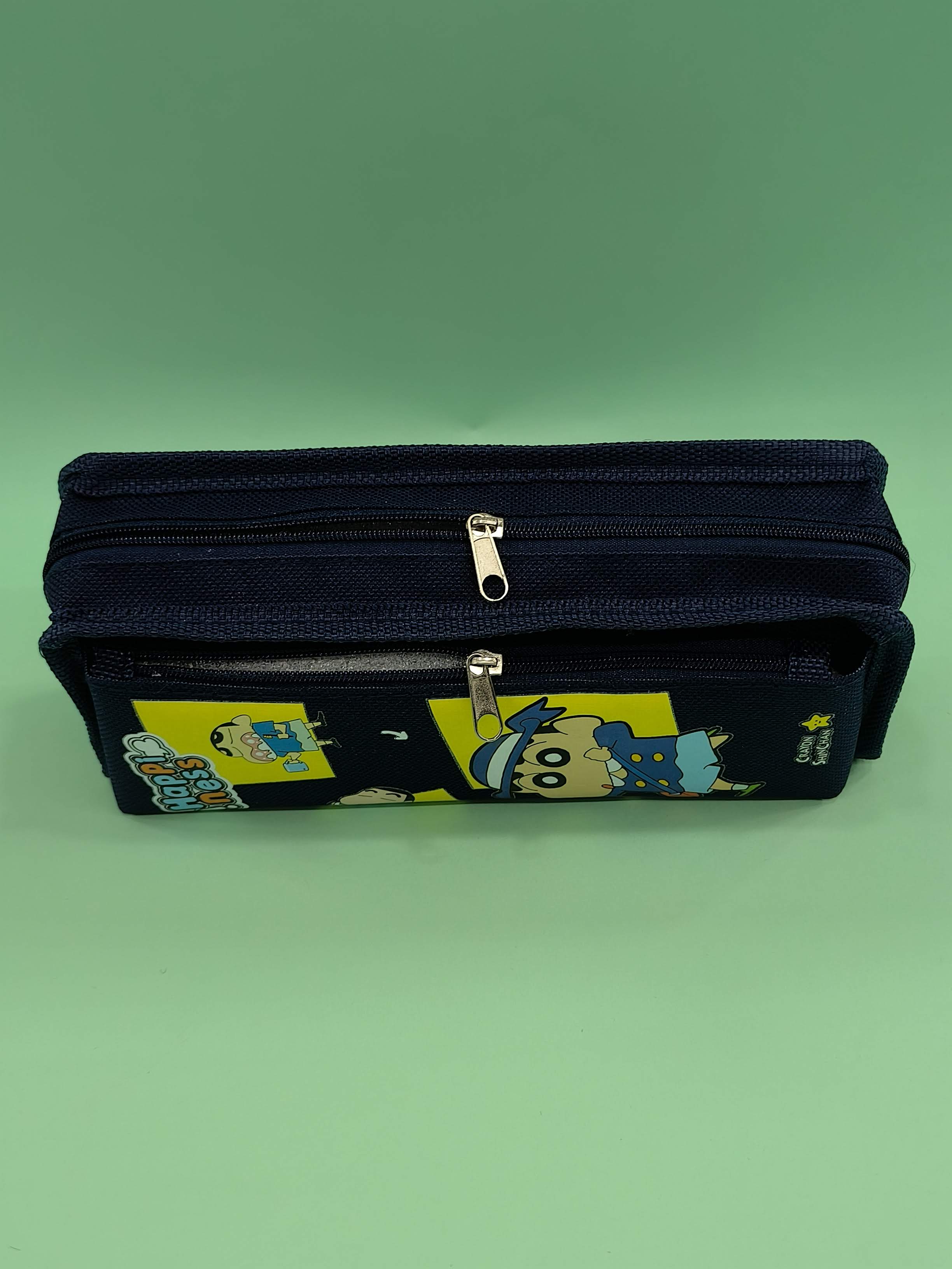 Shinchan Pencil Pouch | Stylish Pencil Pouch | Pencil Case | Pen Bag | Large Capacity | Multi-functional | Stationery Storage | Boys and Girls, Unisex, Kids | Navy Blue - KtoY