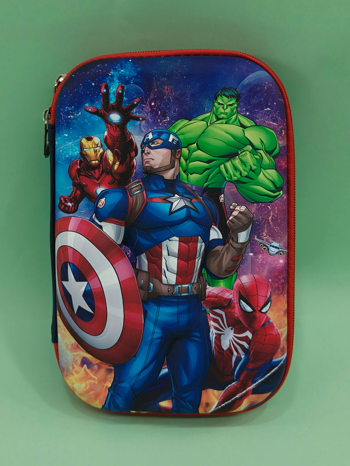 Big Size Hard Case Pencil Pouch for Kids - Stylish & Spacious Stationery Storage Pouch | Assorted Design & Colors