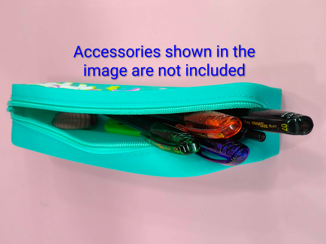 Silicon Pencil Pouch | Pen Pouch | Cute Stationery Pencil Case for School Kids | Fancy Compass Pouches for Students | Pen Pencil Box Cases | Assorted Colours & Designs - KtoY