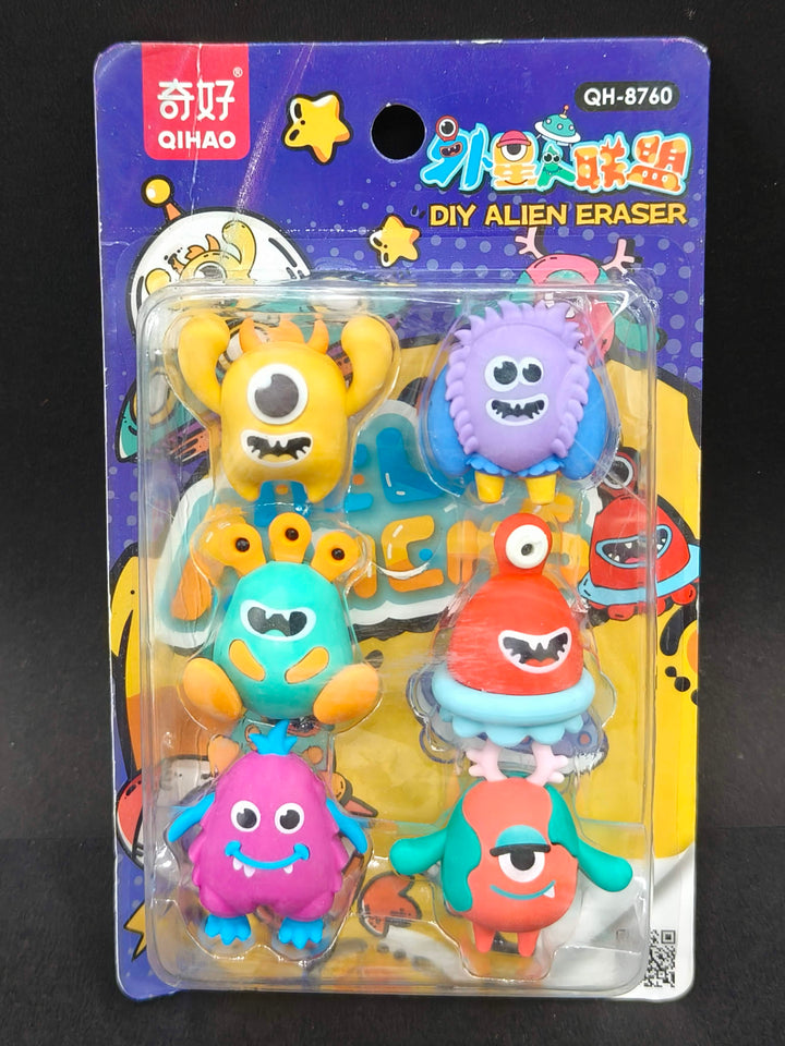 Non Dust Eraser Regular Use | Cute Erasers for Kids | Soft & Smooth 3D Erasers Different Shapes | Stationery Items for Professionals Eraser for School Supply Itme - 6Pc | Birthday Return Gift