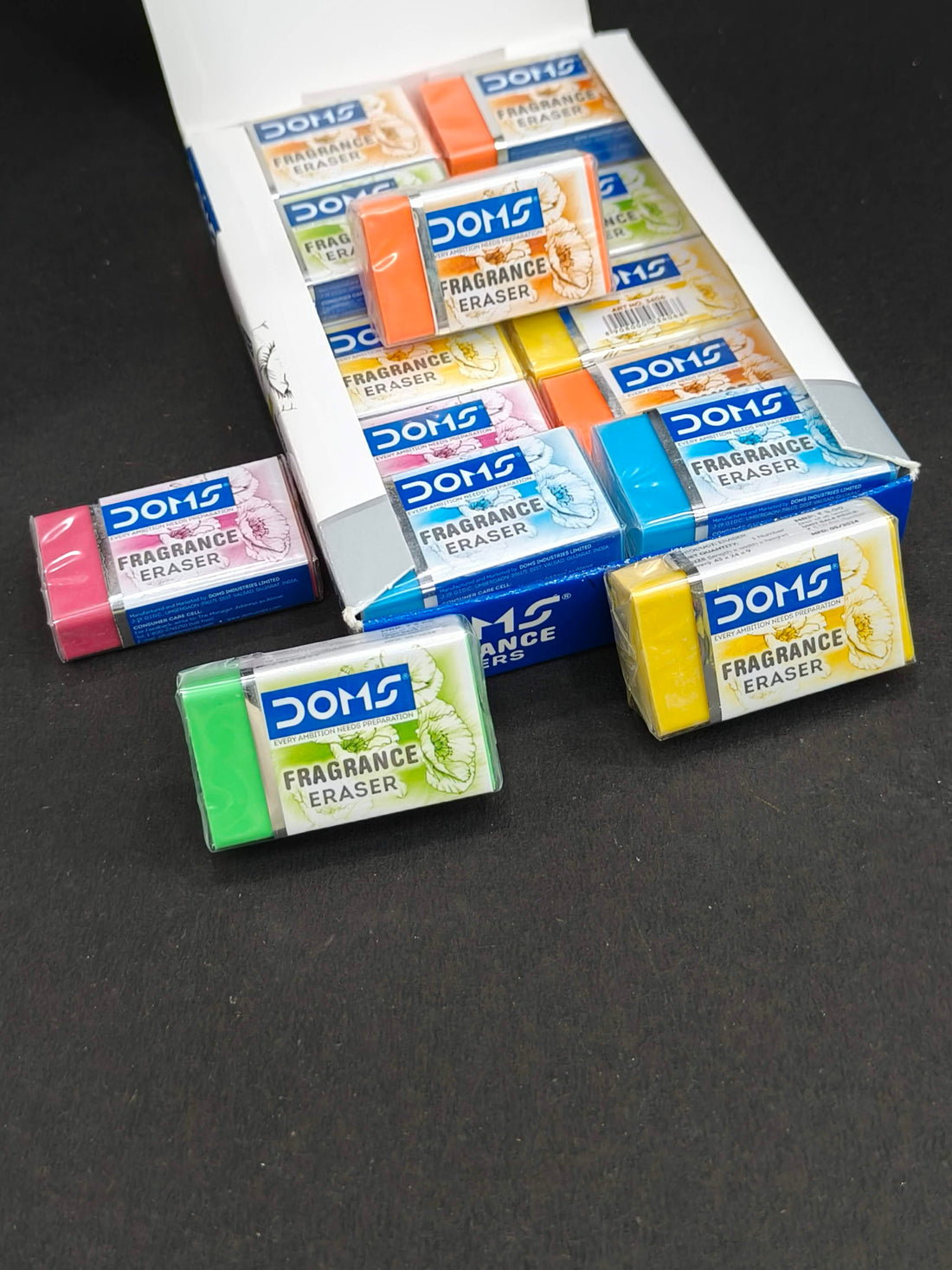 Doms Non-Toxic Fragrance Erasers Set | For Clean & Clear Erasing | Stationery Gift Item For Kids & Students | Pack of 20 Pieces