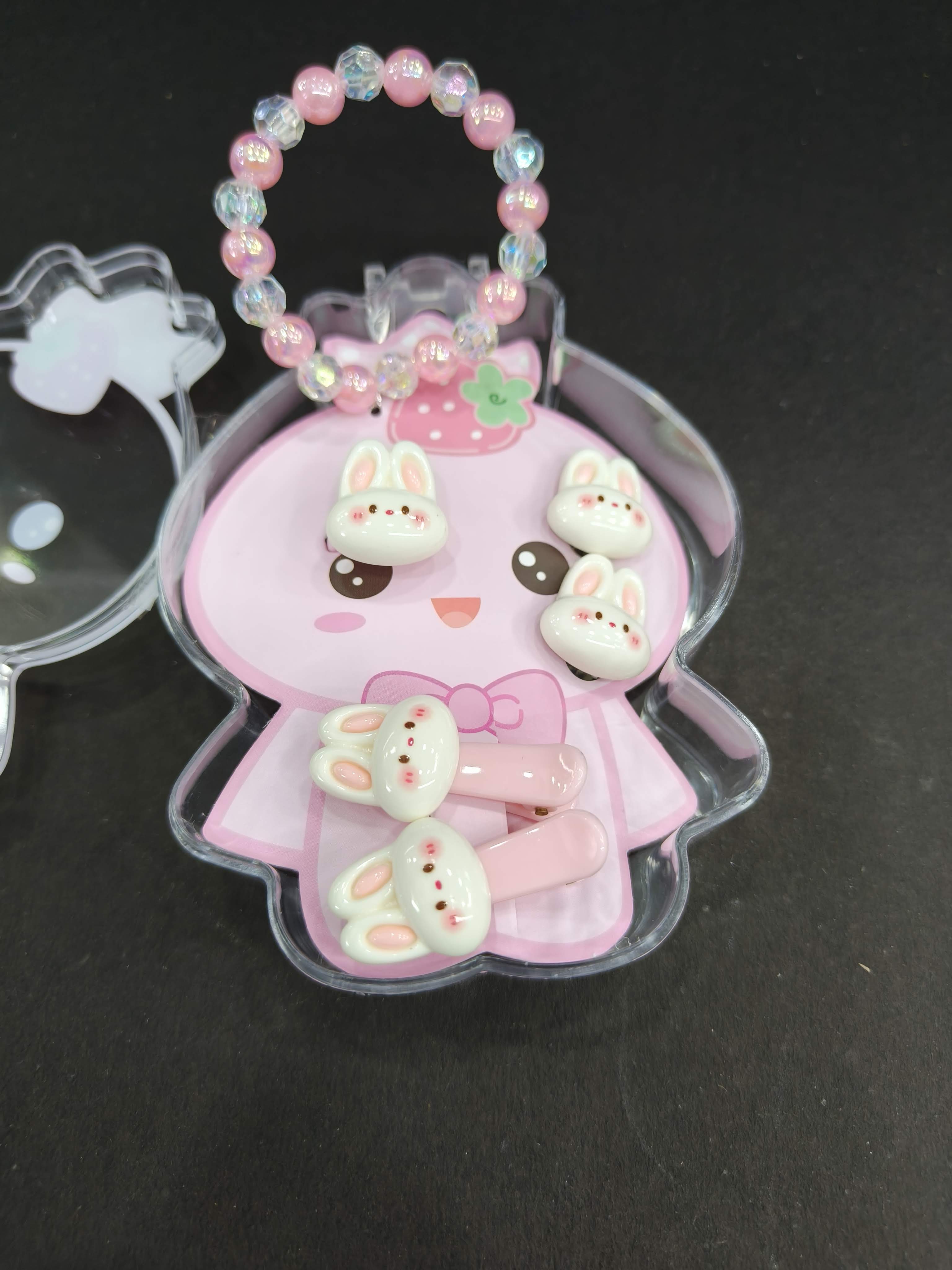 Stylish Jewellery Set for Kids in different Shapes & Themes | Set of Beautiful Bracelet, Ear Rings, Hair Clips & Ring