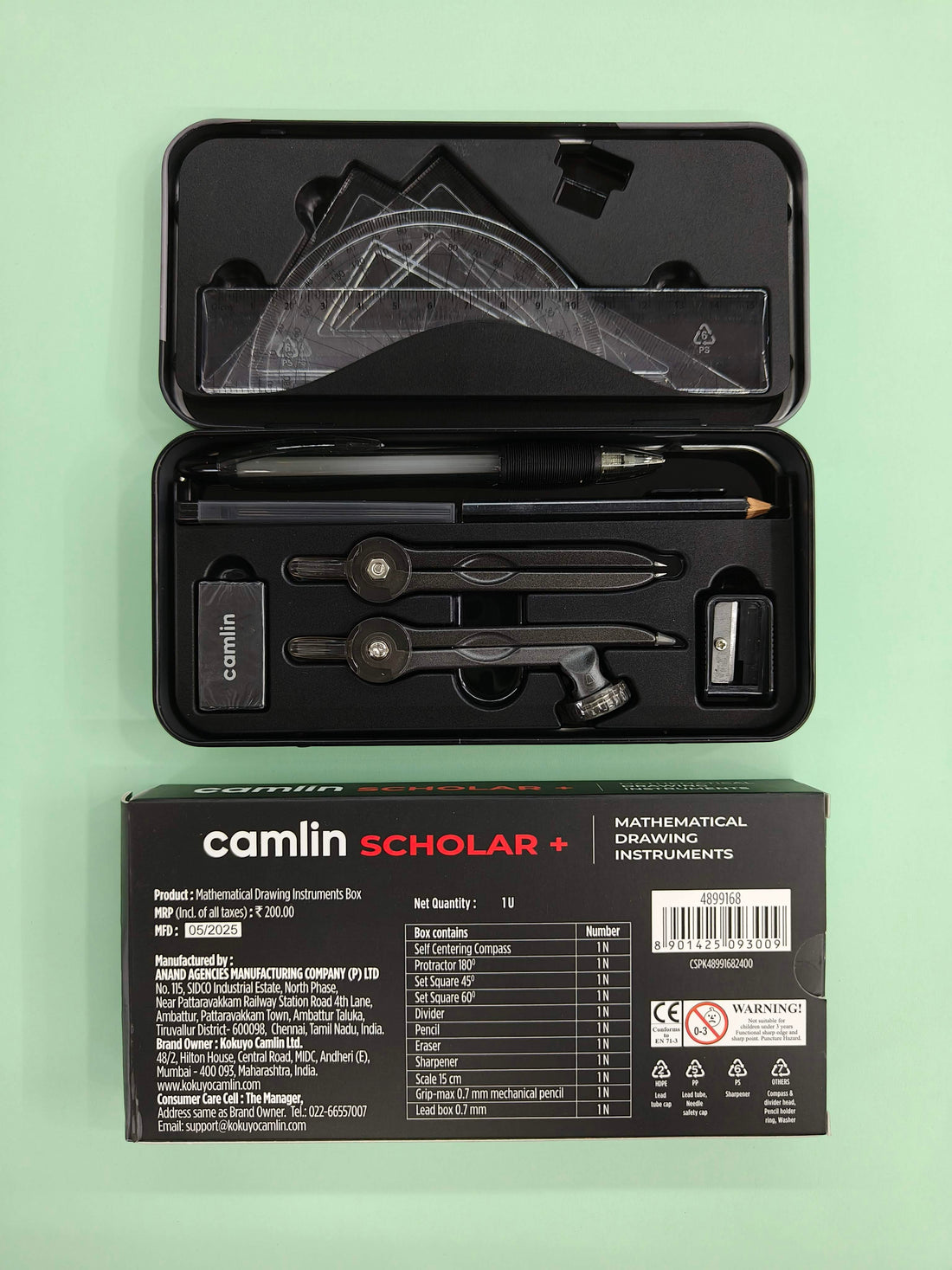 Camlin Geometry Instruments Camlin Scholar Plus Geometry Box – KtoY