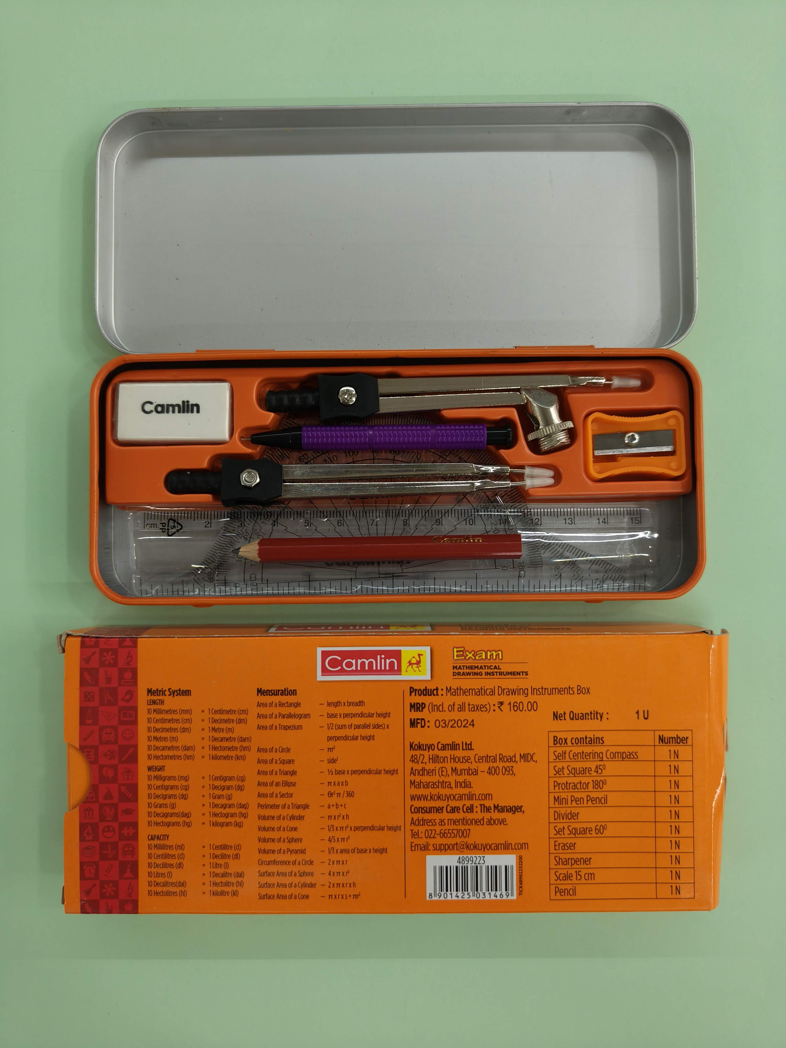 Camel Kokuyo Exam Mathematical Drawing Instruments - Pack Of 1 Box