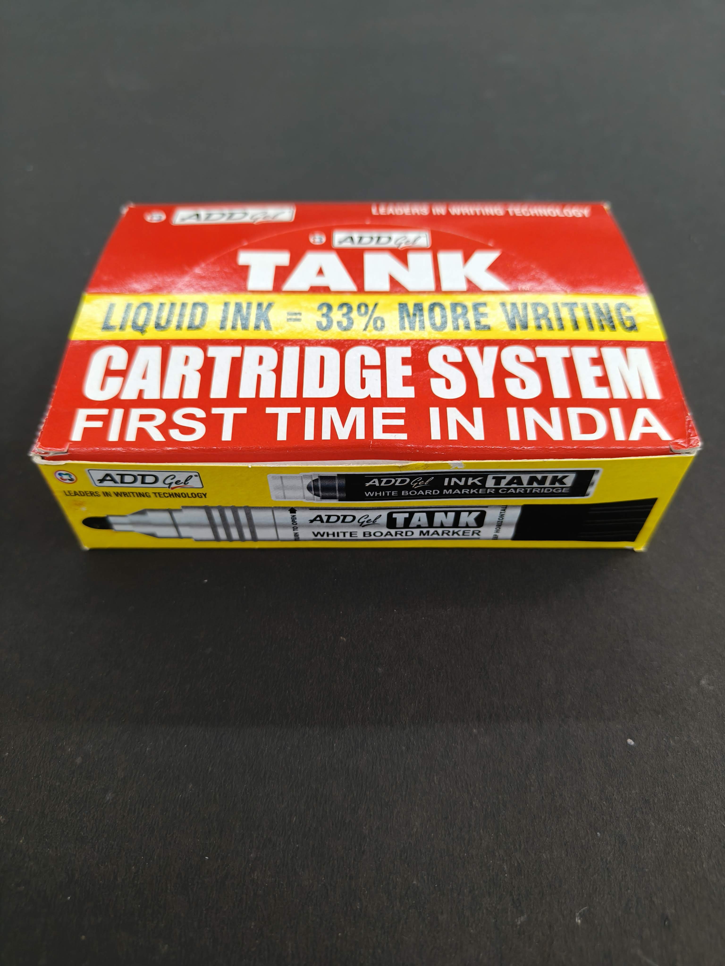 ADD Gel Tank Whiteboard Marker - Pack of 4 Markers (Blue, Black, Red and Green One each)