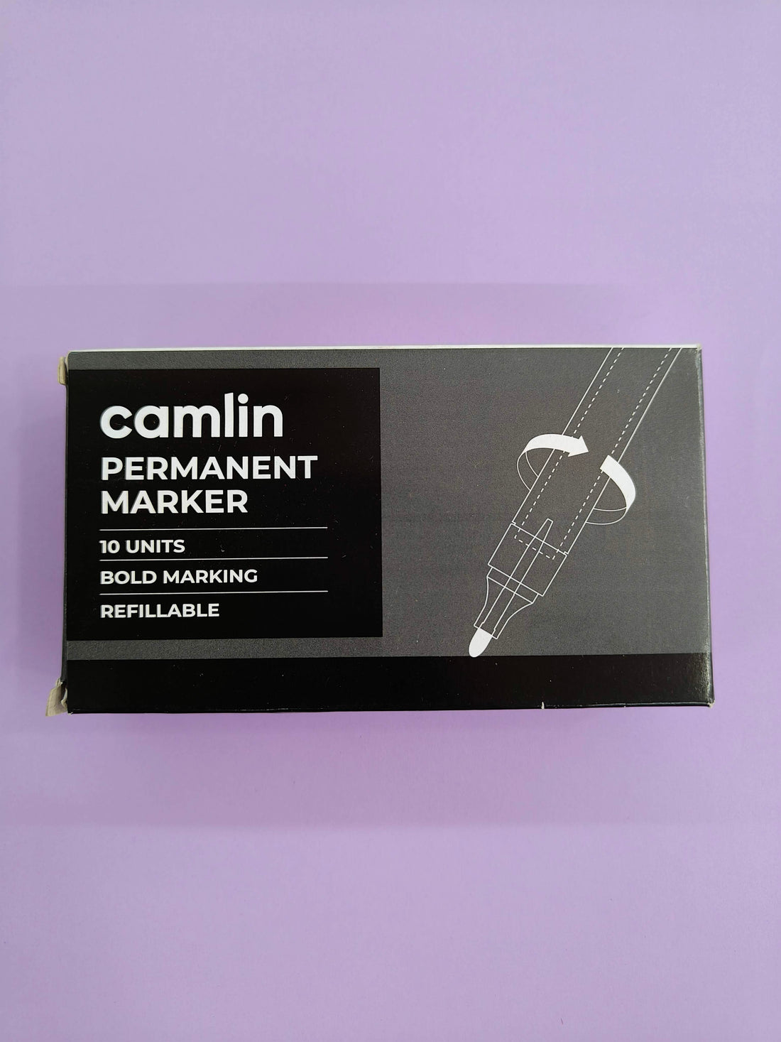 Camlin Permanent Marker – Pack of 4 | Fine Tip, Waterproof Ink, Quick-Dry | Ideal for Office, School & Industrial Use | (Pack of 4 Markers - Blue, Black, Red and Green One each)