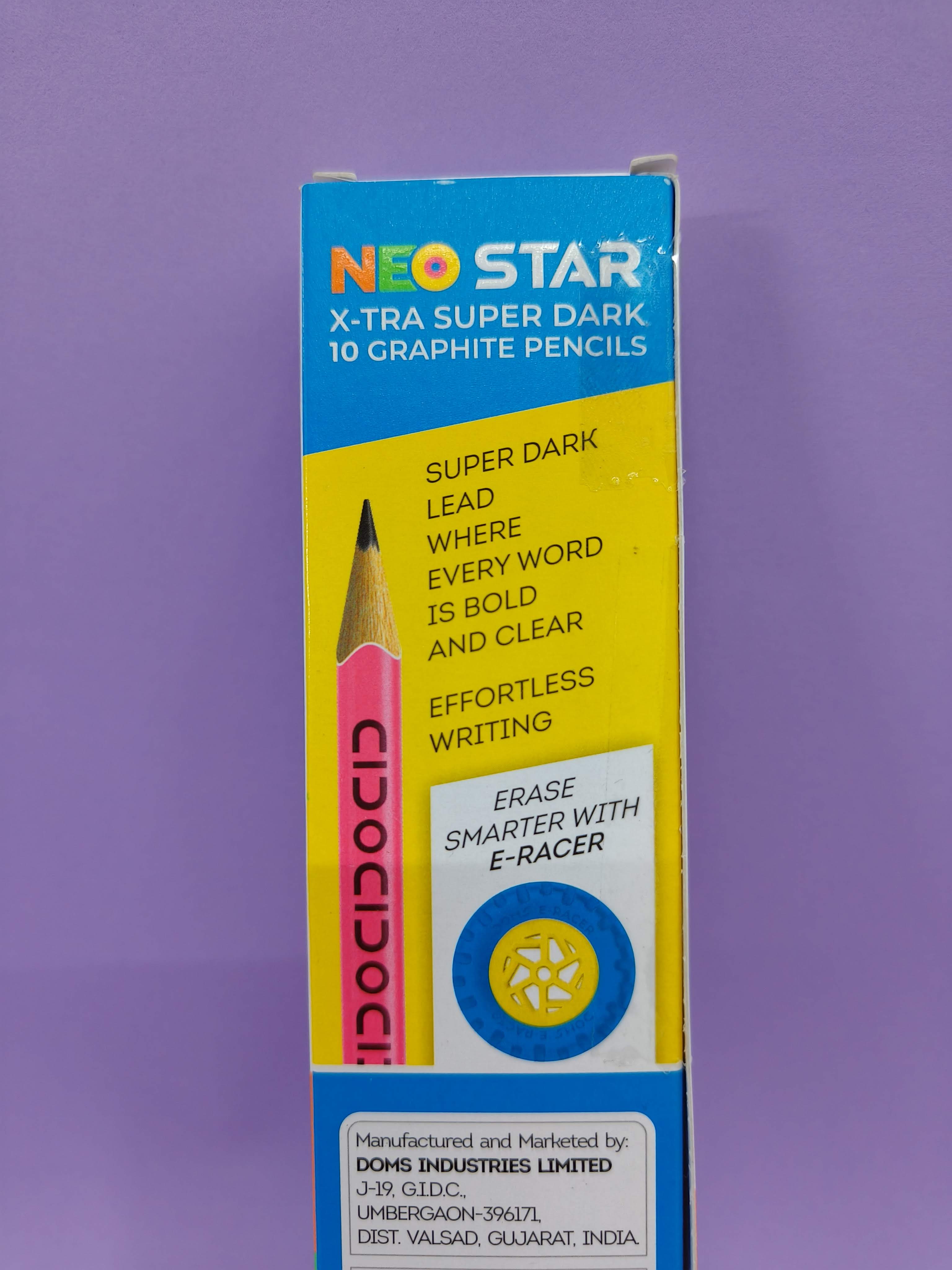 DOMS Neo Star X-tra Super Dark Graphite Pencils (Pack of 3)