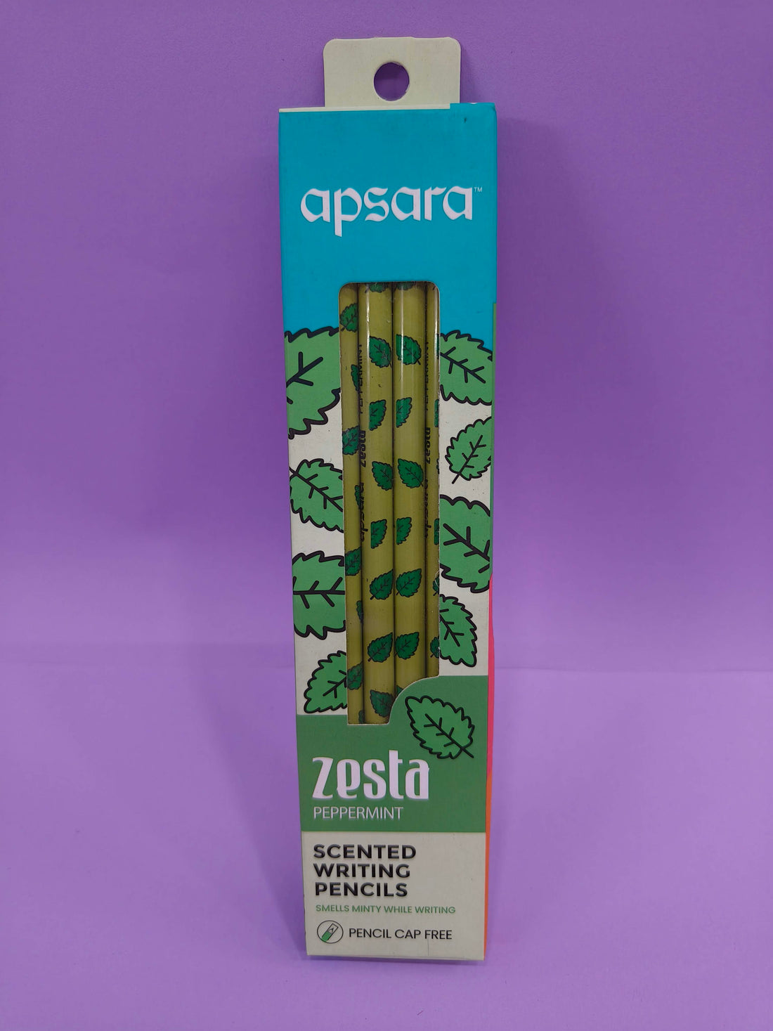 Apsara Zesta Scented Pencils | Tropical Orange, Candy & Peppermint 3 Unique Fragrances | Eraser Attached & Pencil Cap Included (Pack of 3)