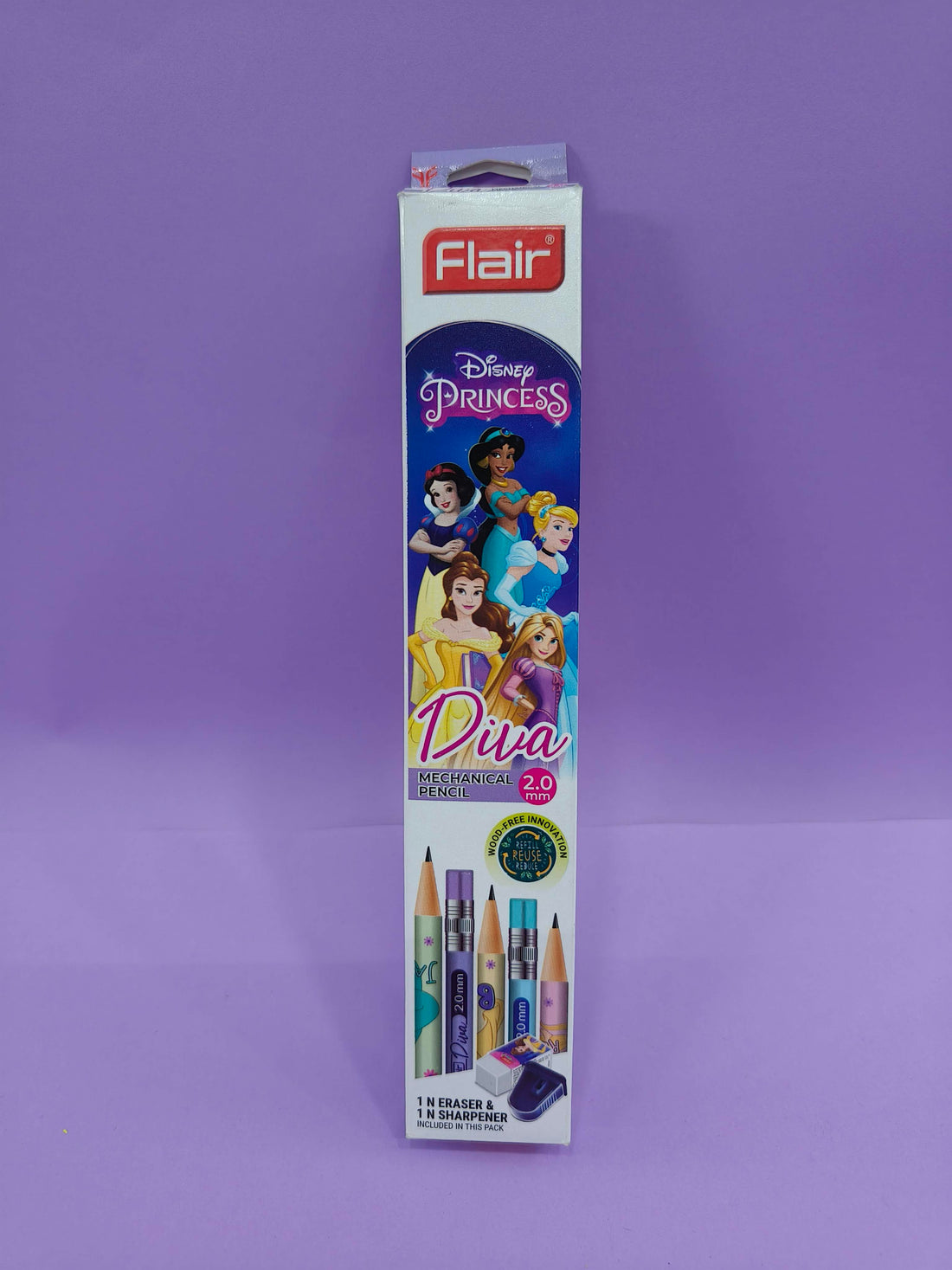 FLAIR MOVE HX 2.0mm Mechanical Pencil | Strong Extra Dark 2B Lead, Multicolor Body| Refillable, Easy To Sharpen, Wood Free| Includes 10 Pencils, Pro-Sharp Sharpener & Eraser