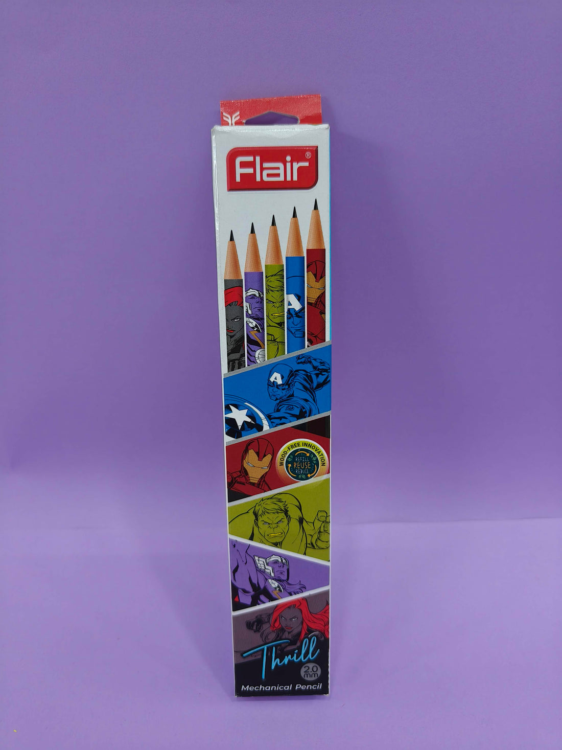 FLAIR MOVE HX 2.0mm Mechanical Pencil | Strong Extra Dark 2B Lead, Multicolor Body| Refillable, Easy To Sharpen, Wood Free| Includes 10 Pencils, Pro-Sharp Sharpener & Eraser