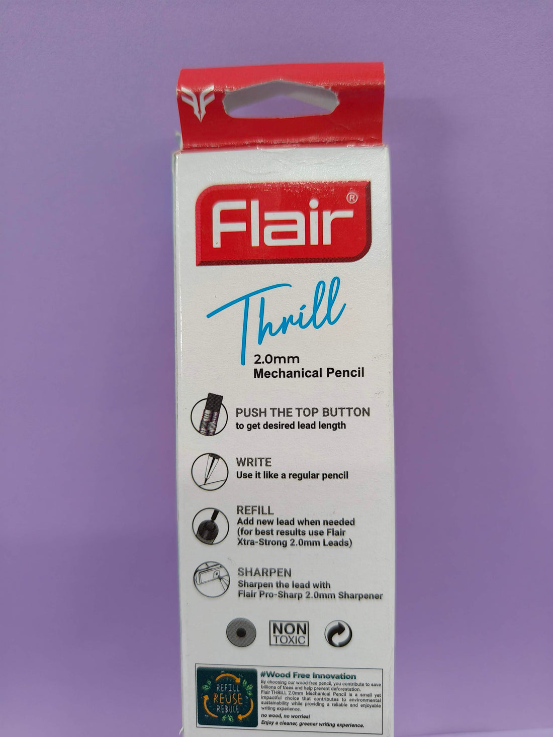 FLAIR MOVE HX 2.0mm Mechanical Pencil | Strong Extra Dark 2B Lead, Multicolor Body| Refillable, Easy To Sharpen, Wood Free| Includes 10 Pencils, Pro-Sharp Sharpener & Eraser