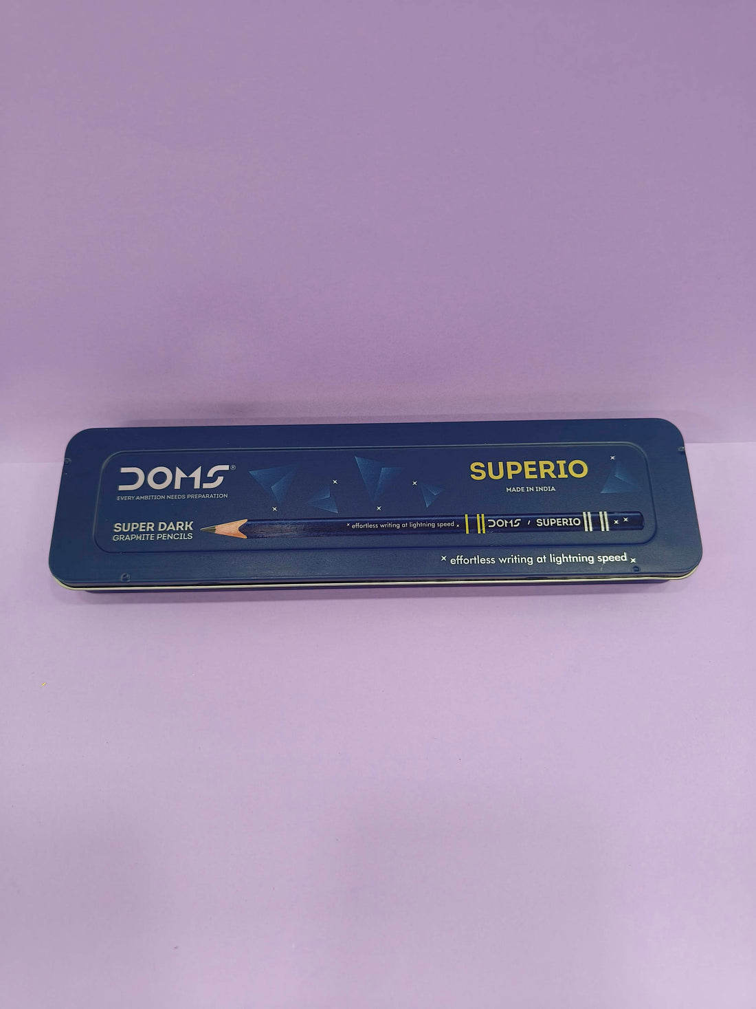 DOMS Superio Super Dark HB/2 Graphite Pencil Tin Box Pack | Smooth Writing | Innovative Groove for Perfect Grip | Use for Sketching & Drawing | Pack of 1