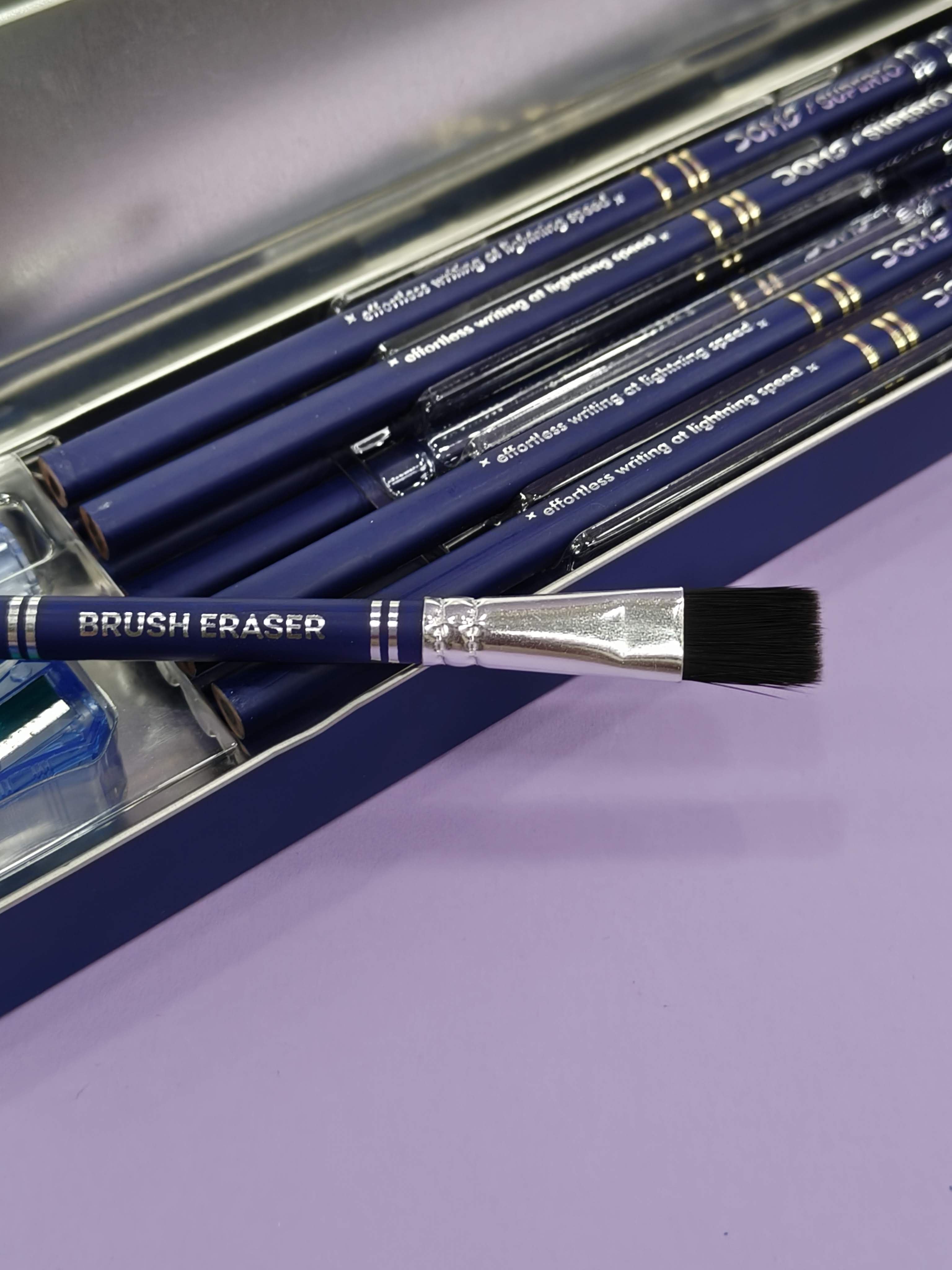 DOMS Superio Super Dark HB/2 Graphite Pencil Tin Box Pack | Smooth Writing | Innovative Groove for Perfect Grip | Use for Sketching & Drawing | Pack of 1