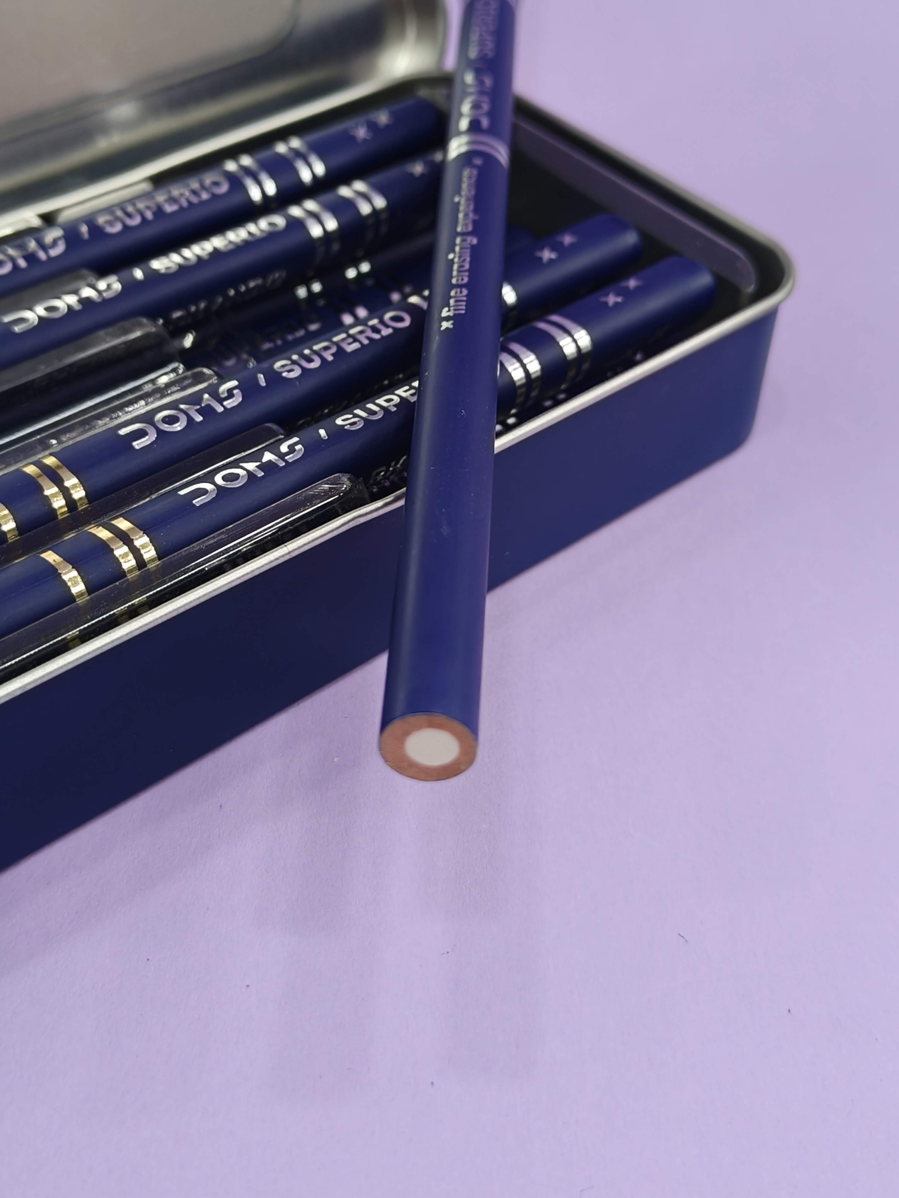 DOMS Superio Super Dark HB/2 Graphite Pencil Tin Box Pack | Smooth Writing | Innovative Groove for Perfect Grip | Use for Sketching & Drawing | Pack of 1