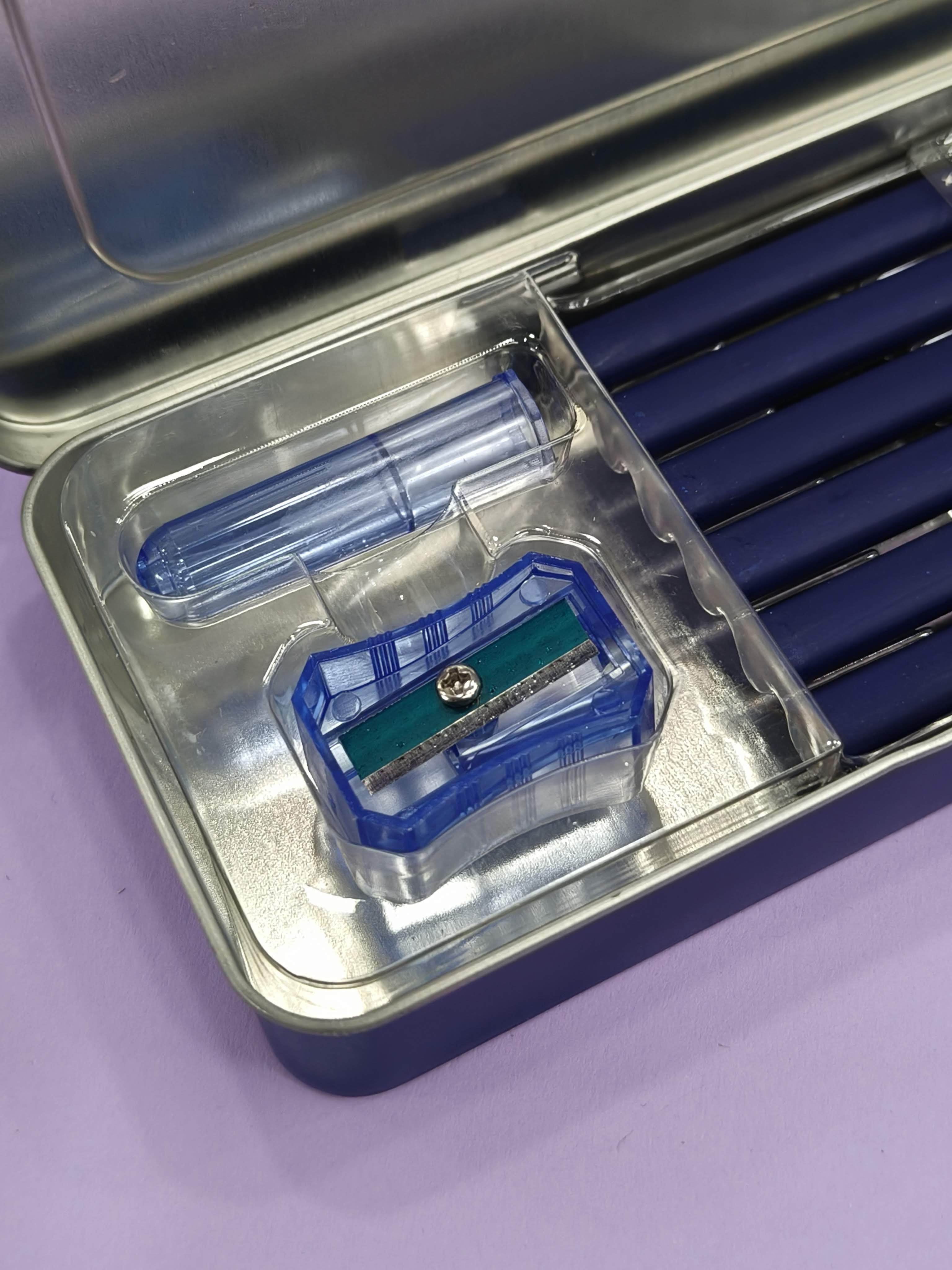 DOMS Superio Super Dark HB/2 Graphite Pencil Tin Box Pack | Smooth Writing | Innovative Groove for Perfect Grip | Use for Sketching & Drawing | Pack of 1