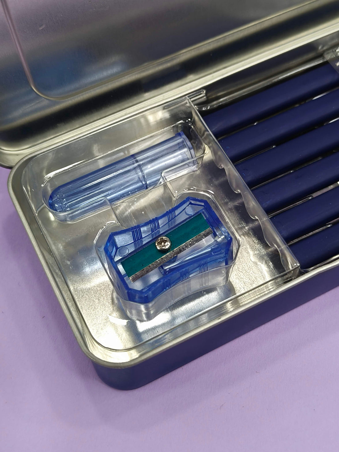 DOMS Superio Super Dark HB/2 Graphite Pencil Tin Box Pack | Smooth Writing | Innovative Groove for Perfect Grip | Use for Sketching & Drawing | Pack of 1