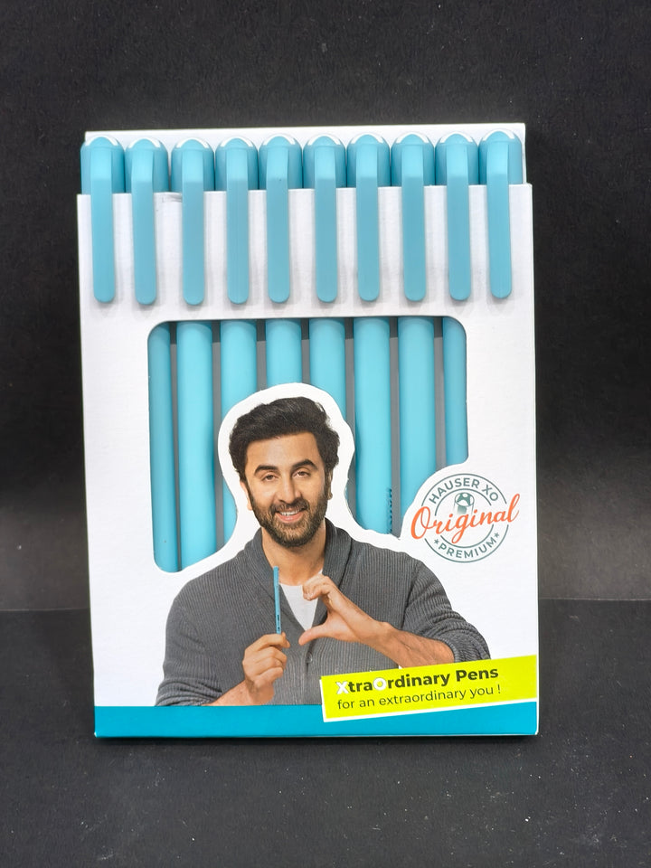 Hauser Germany XO 0.7mm Ball Pen Box Pack | Sleek Body & Minimalistic Design | Matt Finish & Solid Body Type | Low Viscosity Ink With Ultra Durable Tip | (Pack of 10 Pens)